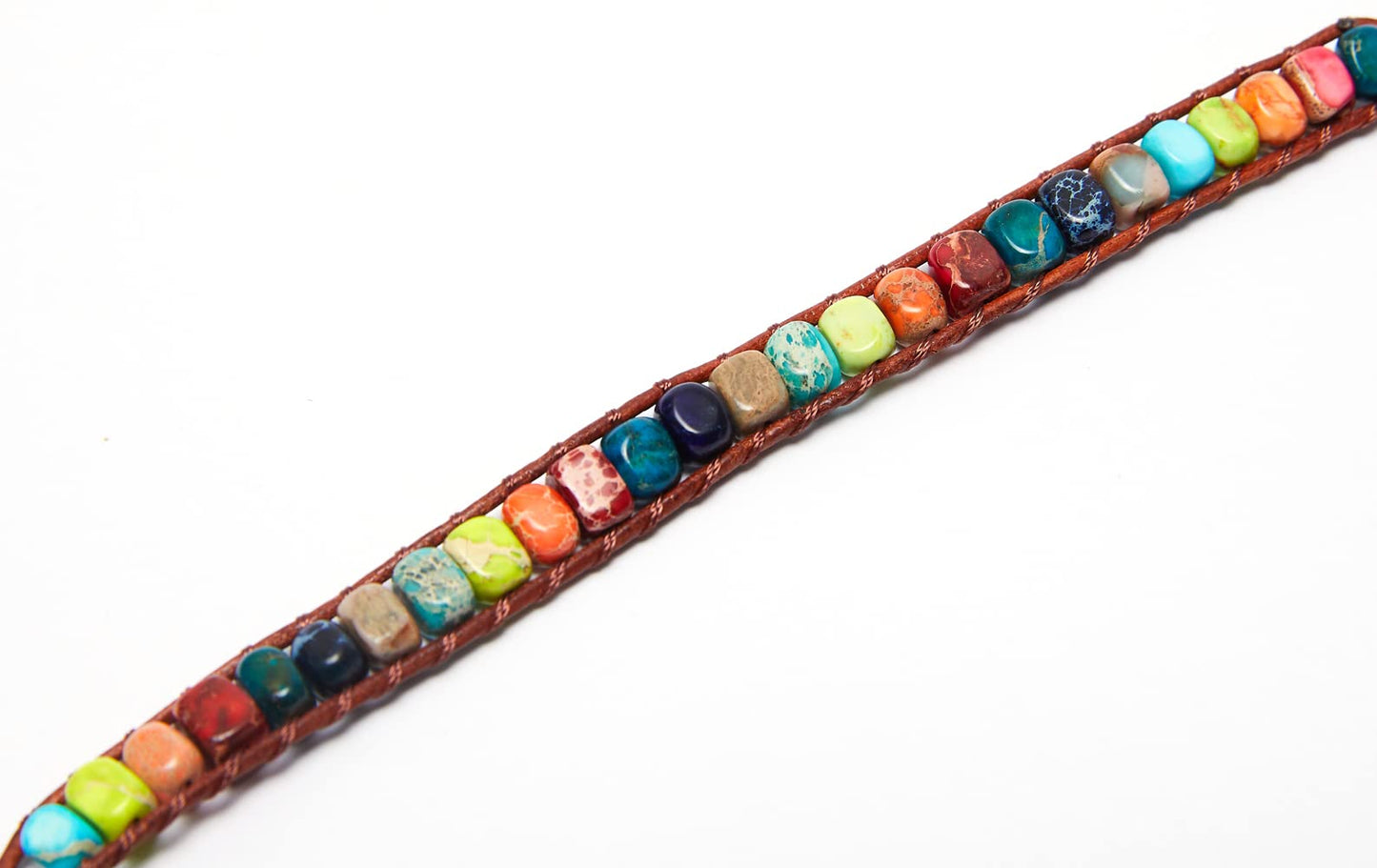 ZOSOJONA 7 Chakra Bracelet Bohemian Handmade Leather Wrap Healing Protection Natural Stone Yoga Beaded Bracelets Boho Friendship Jewelry (Chakra #2)