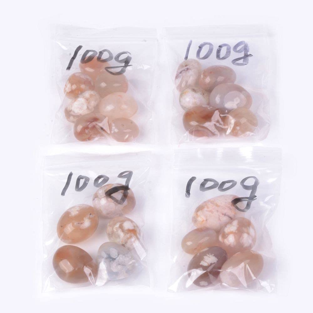 Justinstones 100 Grams Sakura Agate Tumbled Polished Natural Crystal Healing Pocket Stones Rock Collection