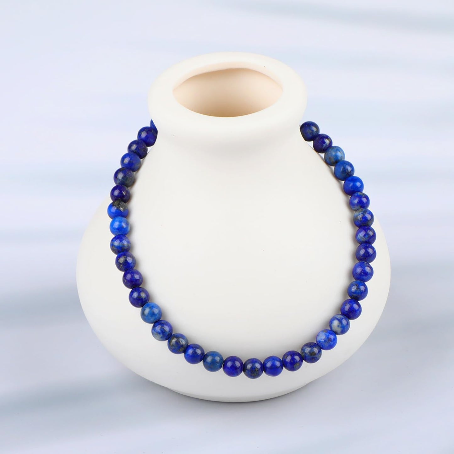 LPBeads Handmade Natural Gemstone Stretch Elastic 4mm Lapis Lazuli Bracelet Healing Crystal Round Stone Beads Jewelry Gifts for Women Men