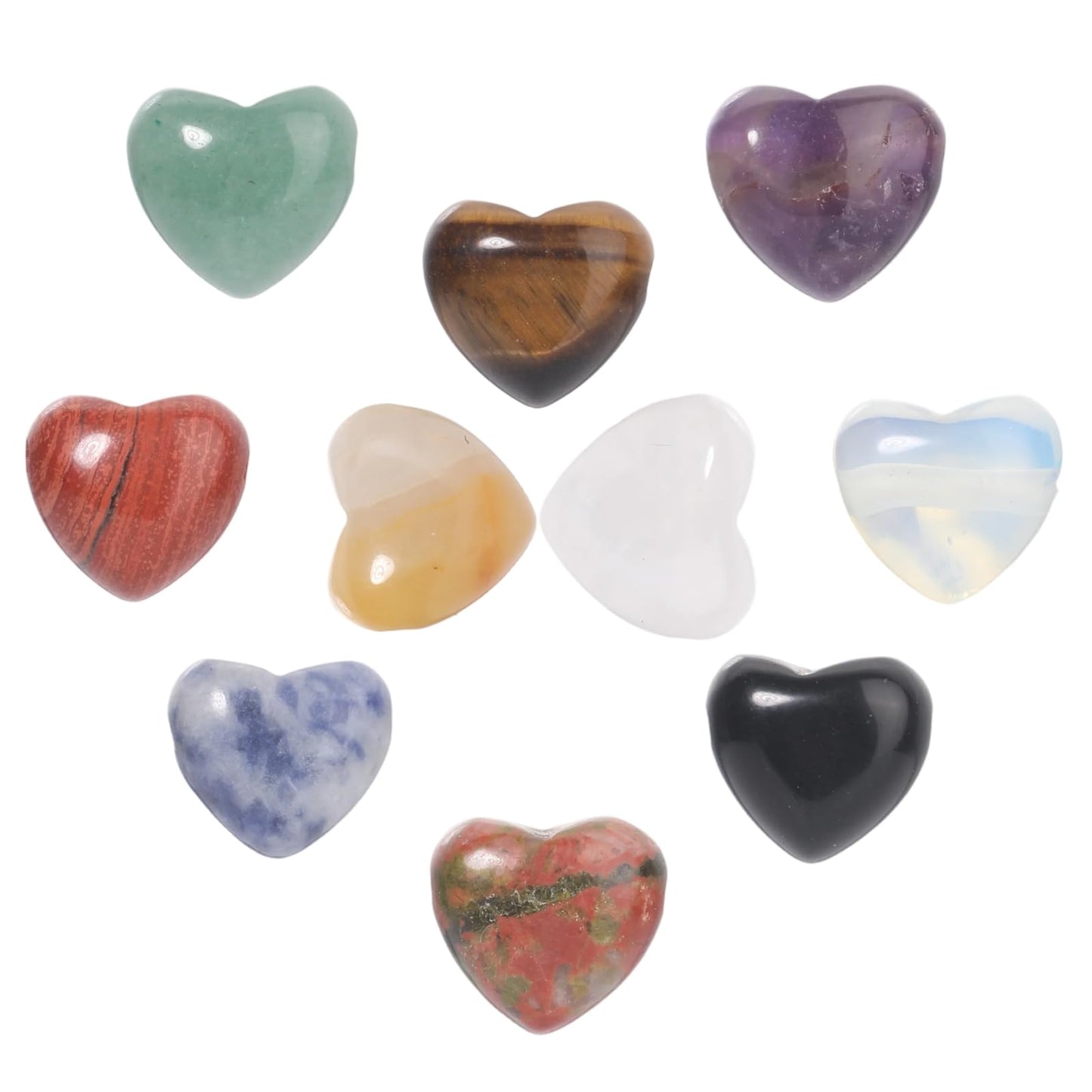 Yochus 5pcs Obsidian Natural Heart Stone Beads,12mm Healing Energy Gemstone for Jewelry Making Earring Necklace DIY
