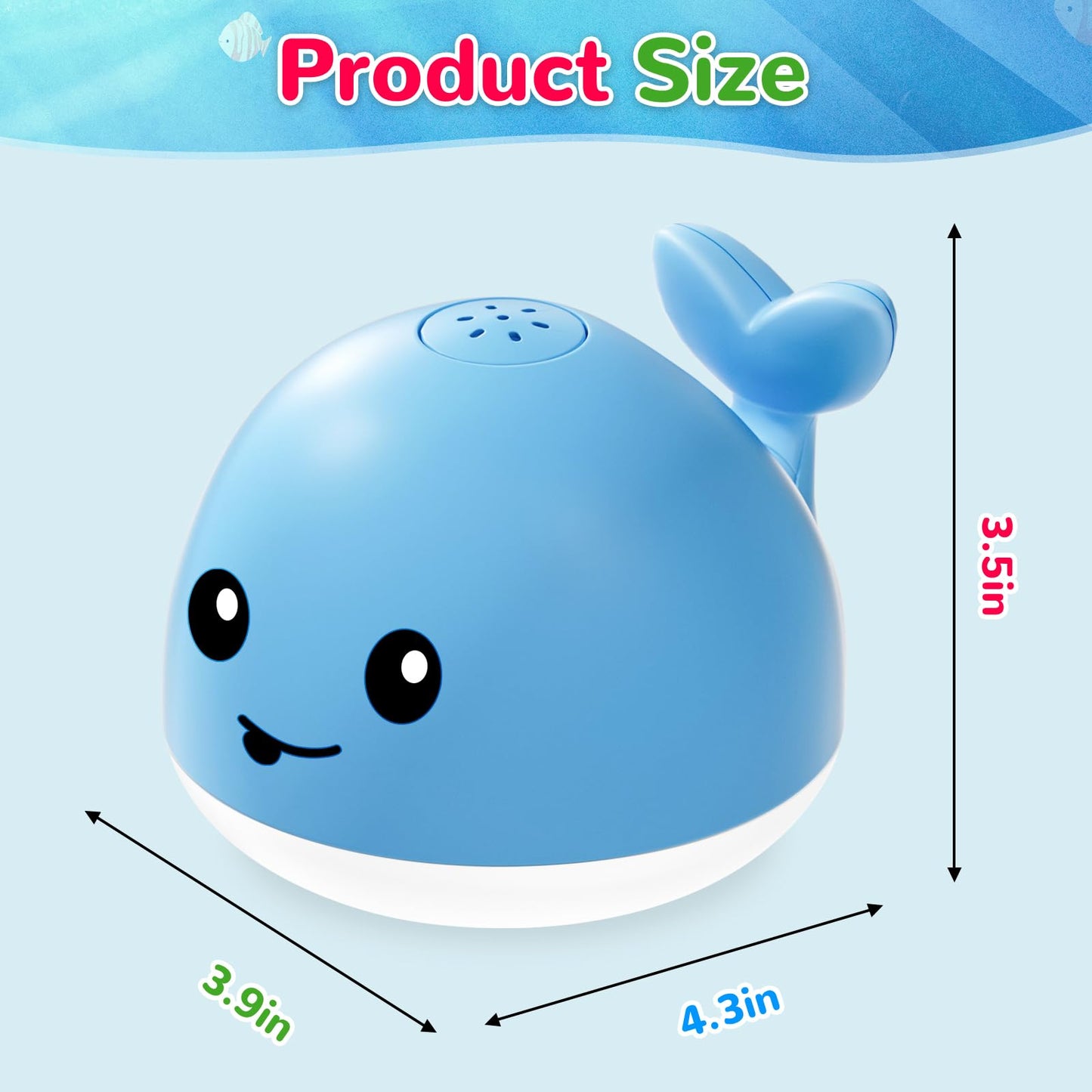 Baby Bath Toys, Light Up Whale Bath Toy Sprinkler for Babies 6-12-18 Months, Bath Toys for Kids 1-3, Toddler Fountain Bathtub Toys, Baby Pool Toys for Toddlers 1-3 Girls Boys Summer Birthday Gifts