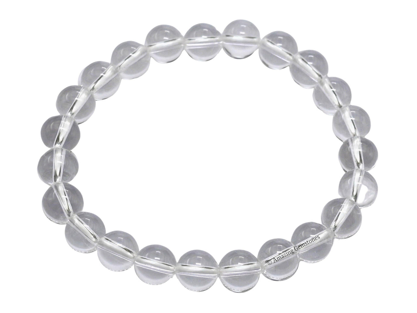 Amazing Gemstone Crystal Bracelet for Women Men's Gifts - Protection Healing Crystal Bracelet - 8mm Gemstone Beaded Stretchable Bracelet Pulseras Para Hombres Mujer Stocking Stuffers Mothers Day Gift (Clear Quartz)