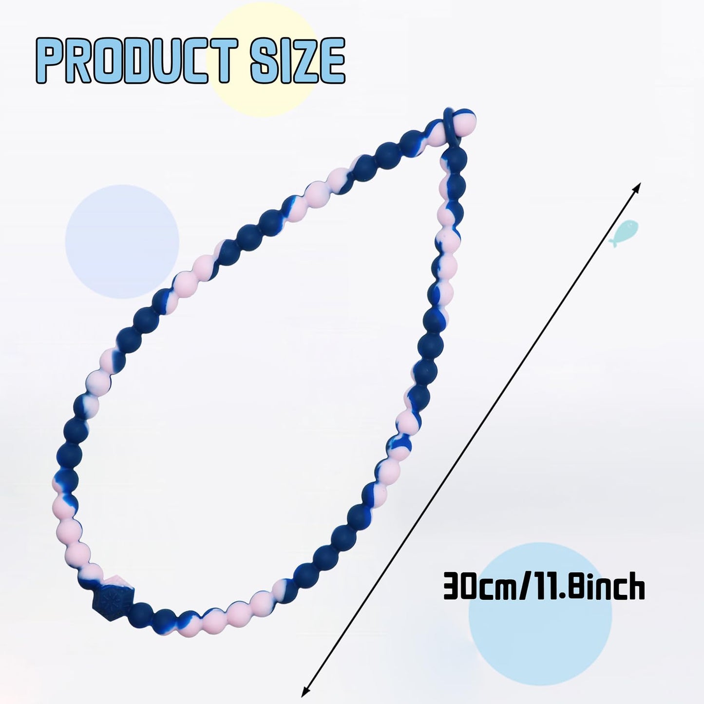 Chew Necklaces for Sensory Kids, 2 Pack Chewy Necklace Sensory to Reduces Anxiety and Stress, Integrated Safety Design Teething Necklace for Baby, BPA Free