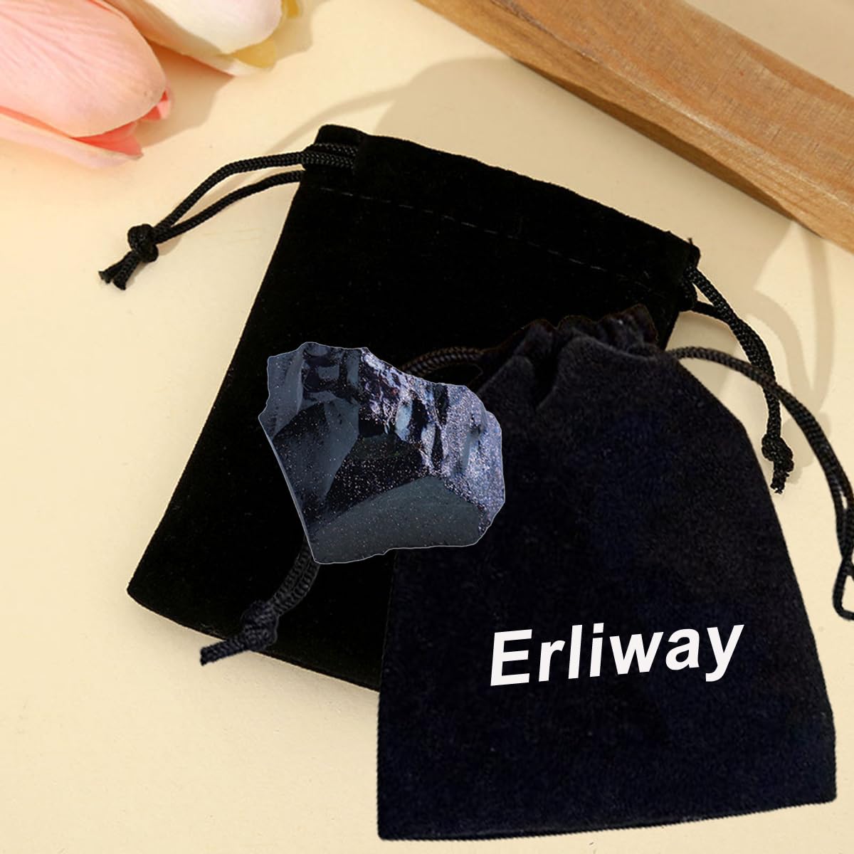 Erliway 1.25-2" Blue Goldstone Raw Crystals, Natural Rough Blue Goldstone, Healing Raw Stones for Fountain Rock, Home Decor Meditation Energy Balancing Wire Wrapping Wicca & Reiki