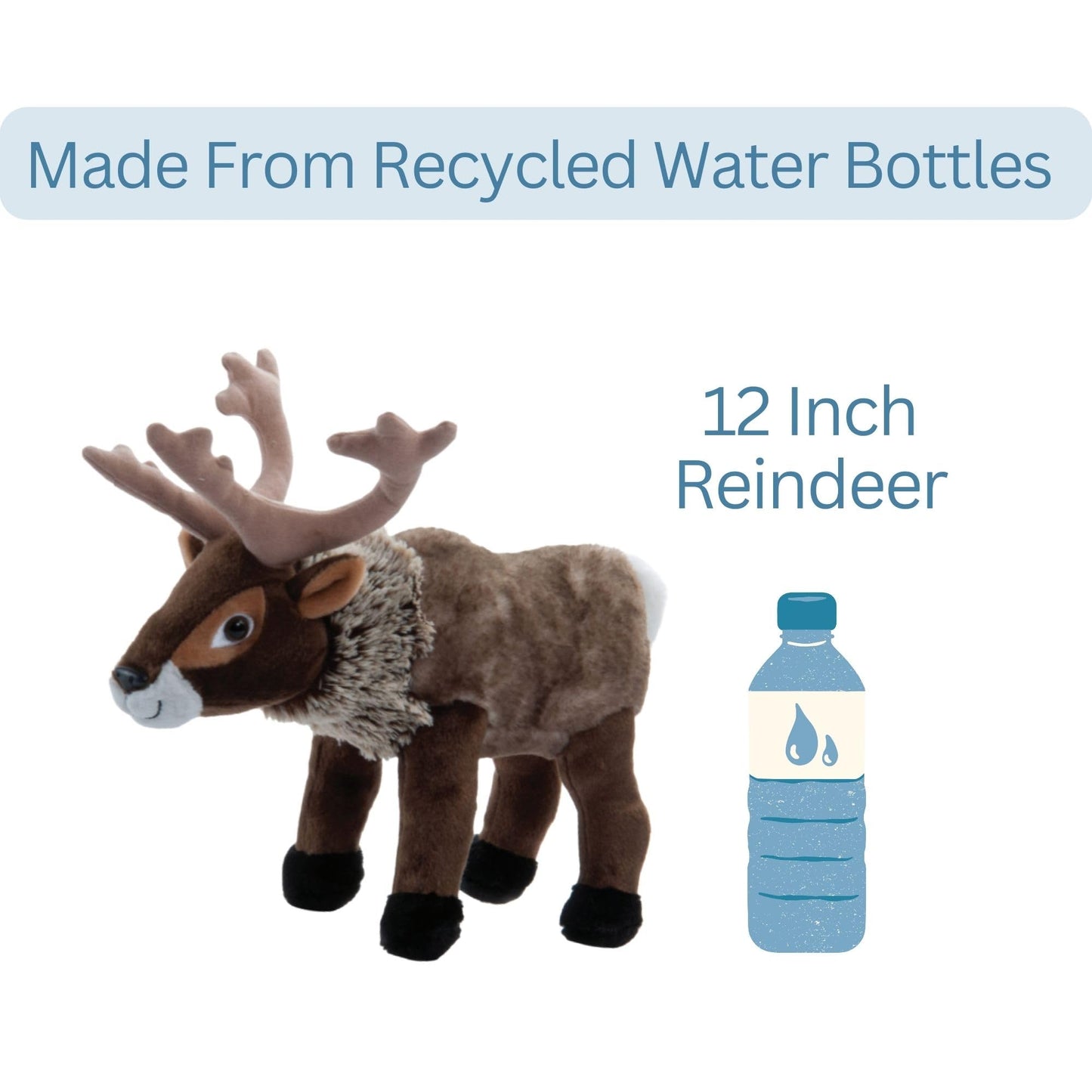 The Petting Zoo Reindeer Stuffed Animal Plushie, Gifts for Kids, Wild Onez Zoo Animals, Zoologee Reindeer Plush Toy 12 inches