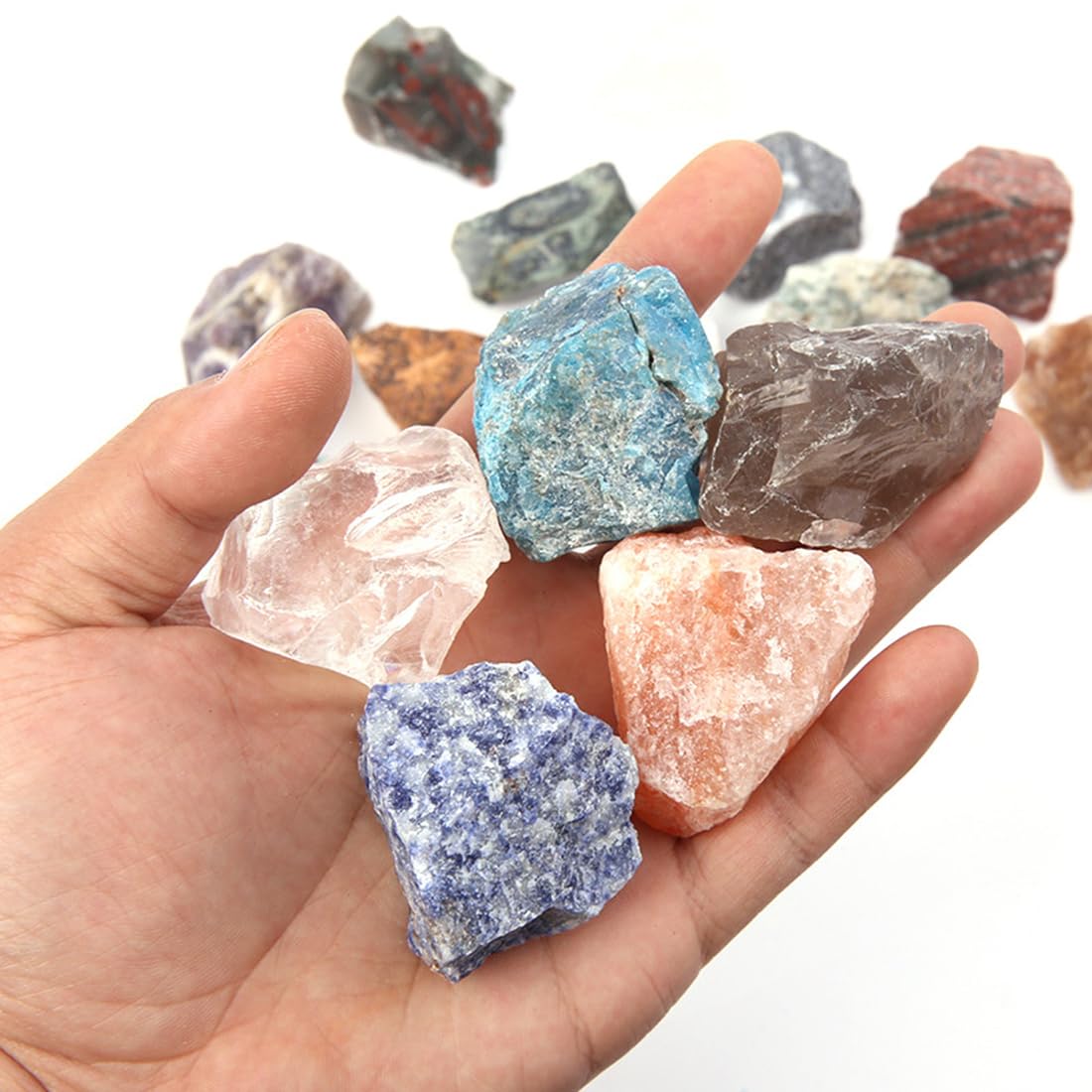 Pink Opal Raw Crystals, Large 1.25-2.0" Healing Crystals Natural Rough Stones Crystal for Tumbling, Cabbing, Fountain Rocks, Decoration, Polishing, Wire Wrapping, Wicca & Reiki