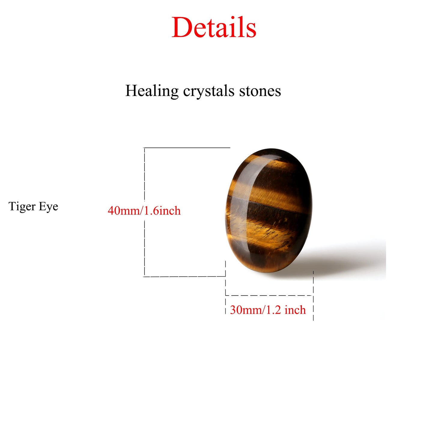 Tiger Eyes Thumb Healing Crystals Stones Sets Hand Carved Stones Gemstone Pocket Natural Stone Meditation Reiki Energy Oval Palm Stone Worry Stone for Anxiety Therapy