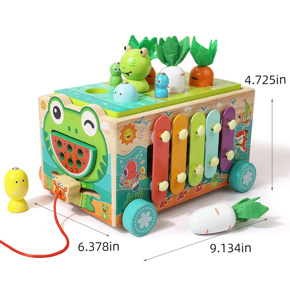 JAUNTY Toddler Wooden Montessori Toy for 1 2 3 Year Old Toys, Educational Stem Toy for Baby Boys Girls 18 Months+, Preschool Learning Fine Motor Skill First 1st Birthday Gifts for Kids Girl Boy 1-3