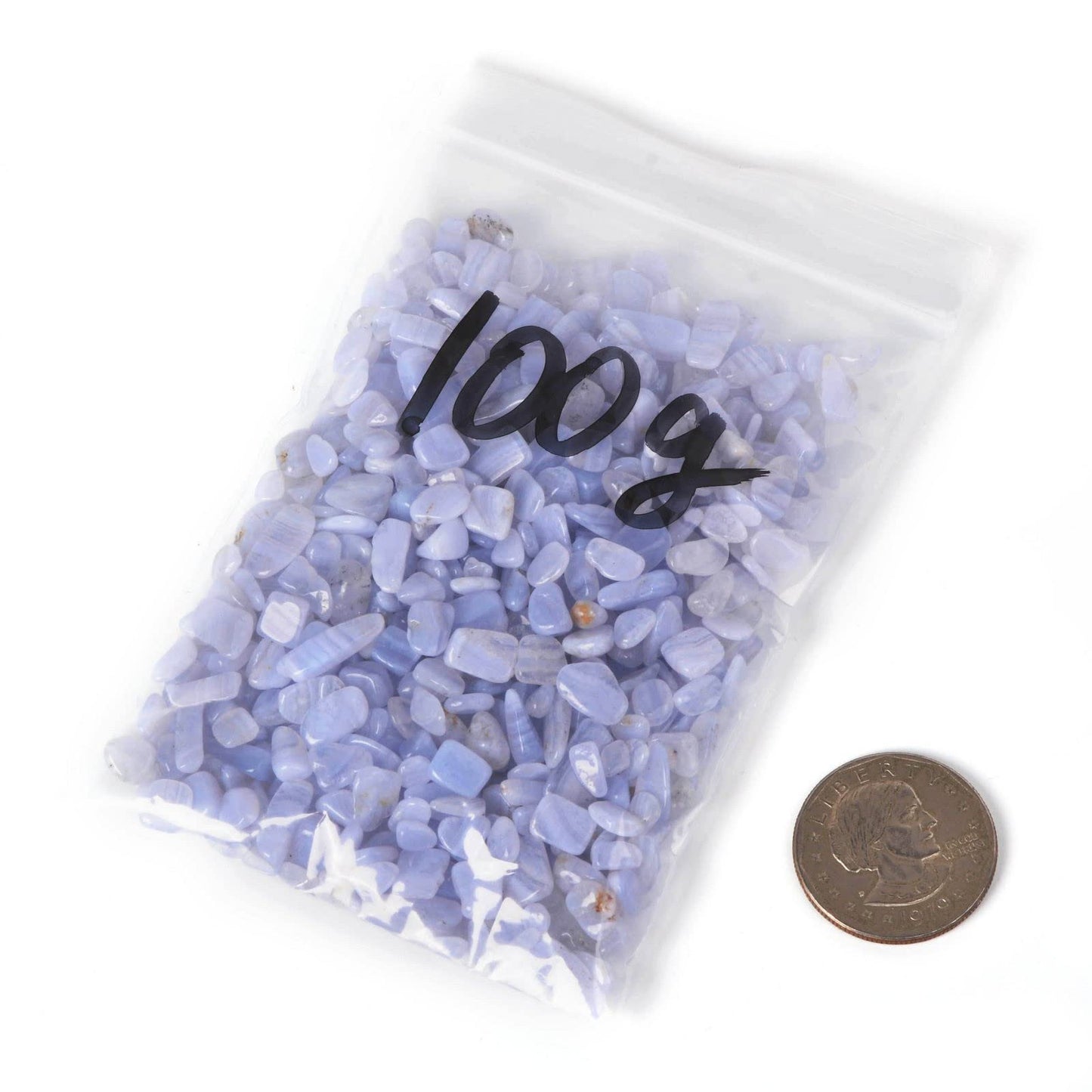 Natural Blue Lace Agate Polished Chips Crushed Tumbled Stone Crystal Healing Embellishments 100 grams