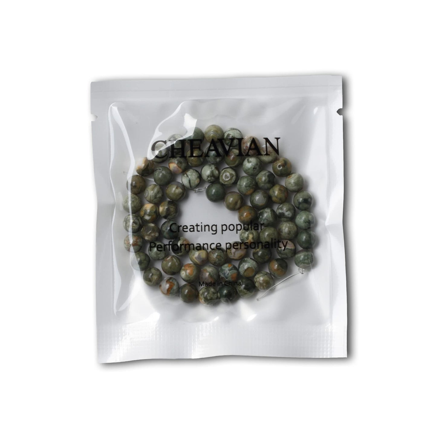 CHEAVIAN 60PCS 6mm Natural Aust Rhyolite Stone Gemstone Round Loose Beads for Jewelry Making 1 Strand 15"