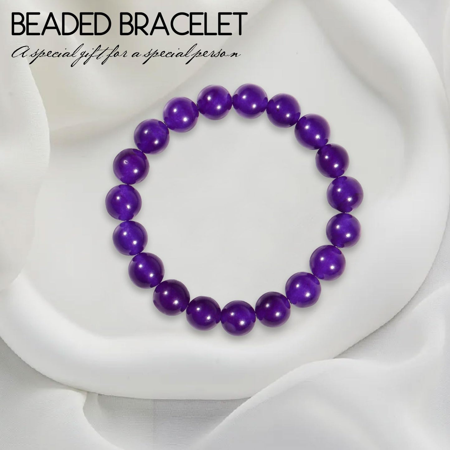 VDKIDKT Chakra Healing Bracelet 10mm Natural Amethyst Beads Bracelet for Women Men Stretchable Natural Crystal Bracelet Healing Anxiety Bracelets (Amethyst)