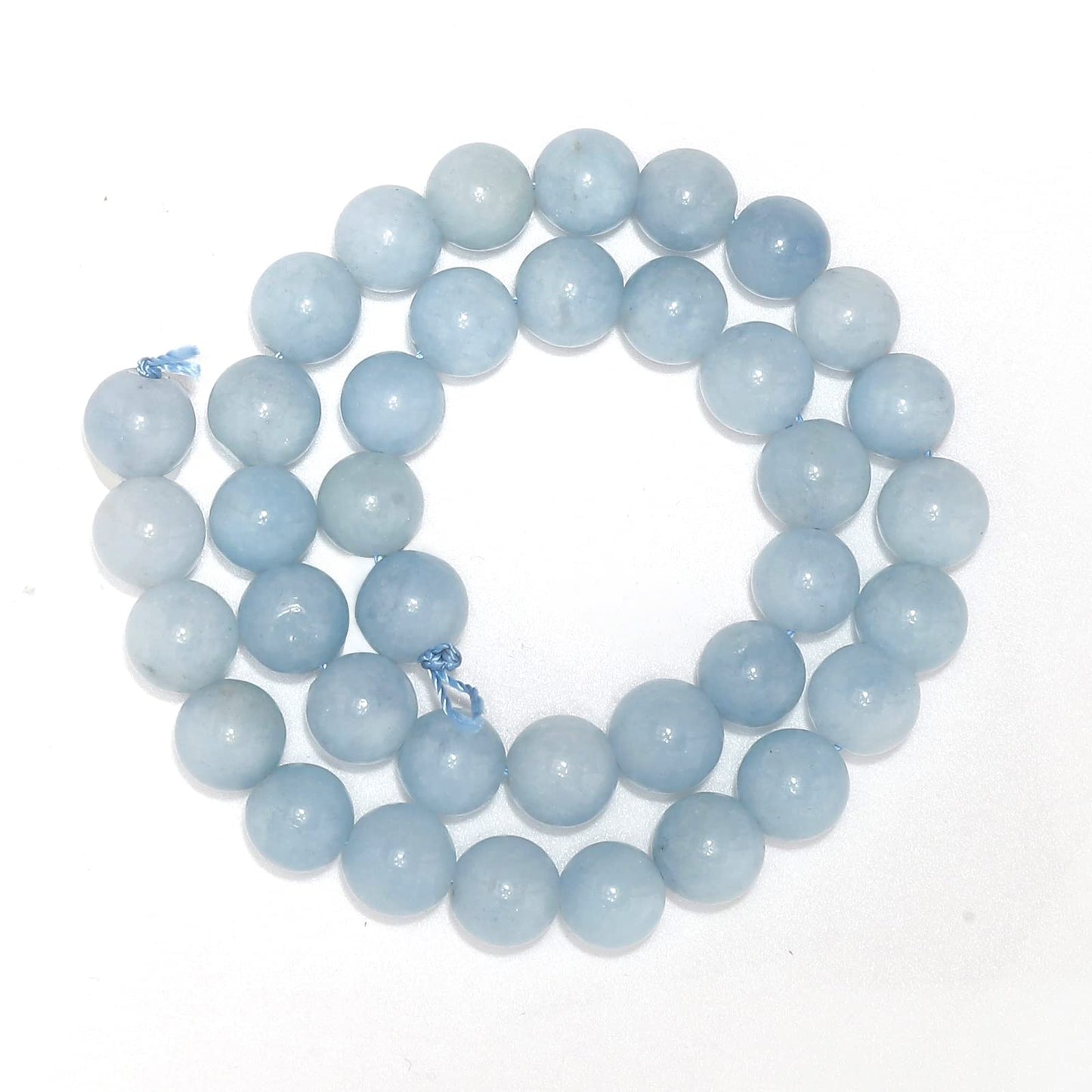 60pcs 6mm Natural Stone Beads Aquamarine Beads Energy Crystal Healing Power Gemstone for Jewelry Making, DIY Bracelet Necklace
