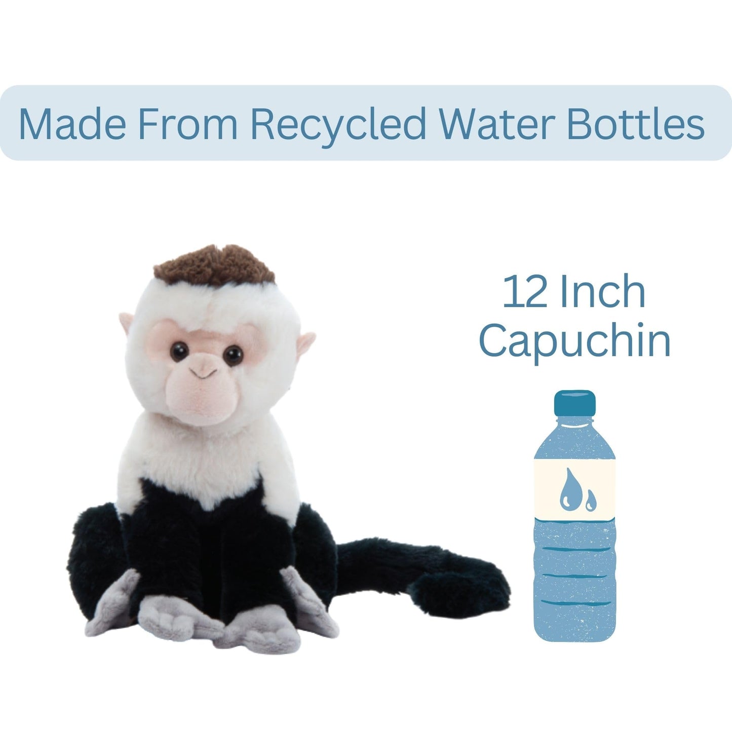 The Petting Zoo Capuchin Stuffed Animal Plushie, Gifts for Kids, Wild Onez Zoo Animals, Monkey Plush Toy 12 inches