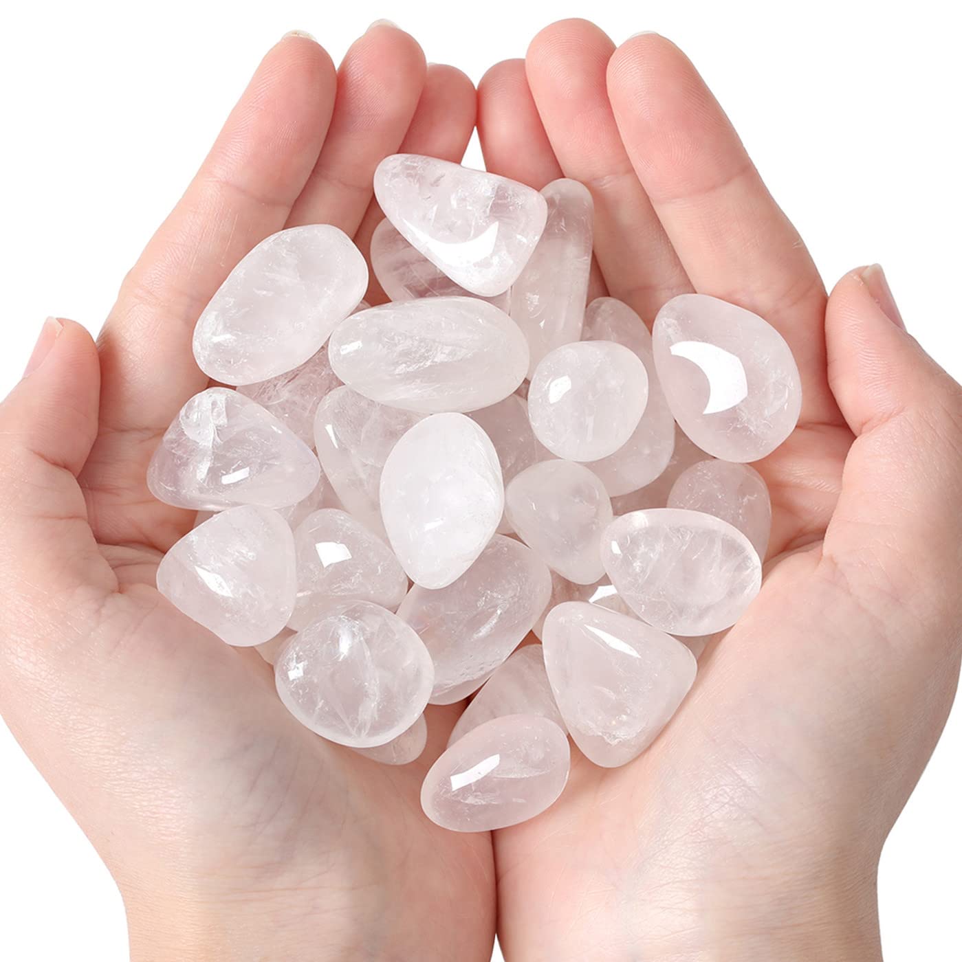MAIBAOTA Clear Quartz Crystals Natural Healing Crystals Bulk Polished Tumbled Crystals Stones Rocks Energy Balance Crystal Gemstones Vase Filler Decorative Stones Reiki Witch Quartz Crstal