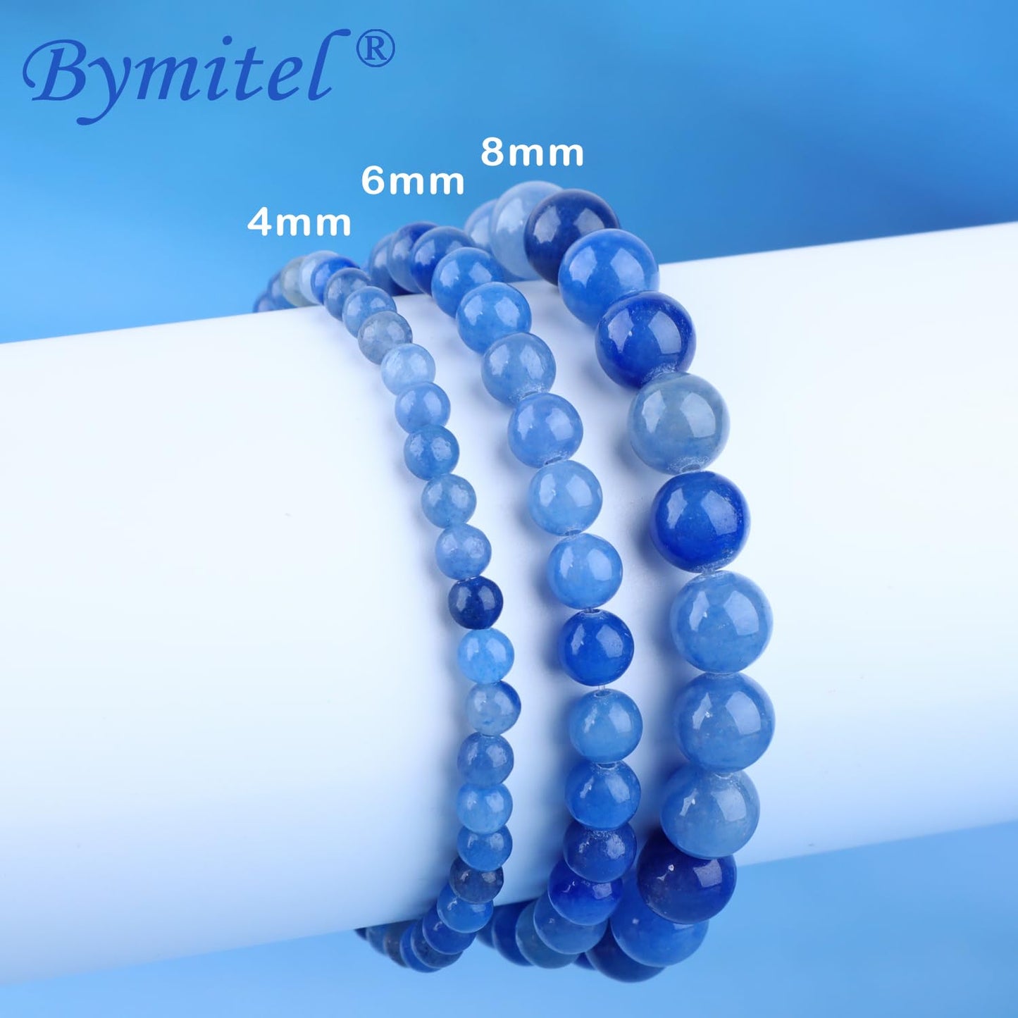 Bymitel 8mm Blue Aventurine - Handmade Reiki Gemstone Stretch Bracelet, Natural Beauty & Spiritual Essence, Crystal Healing for Unisex Adults