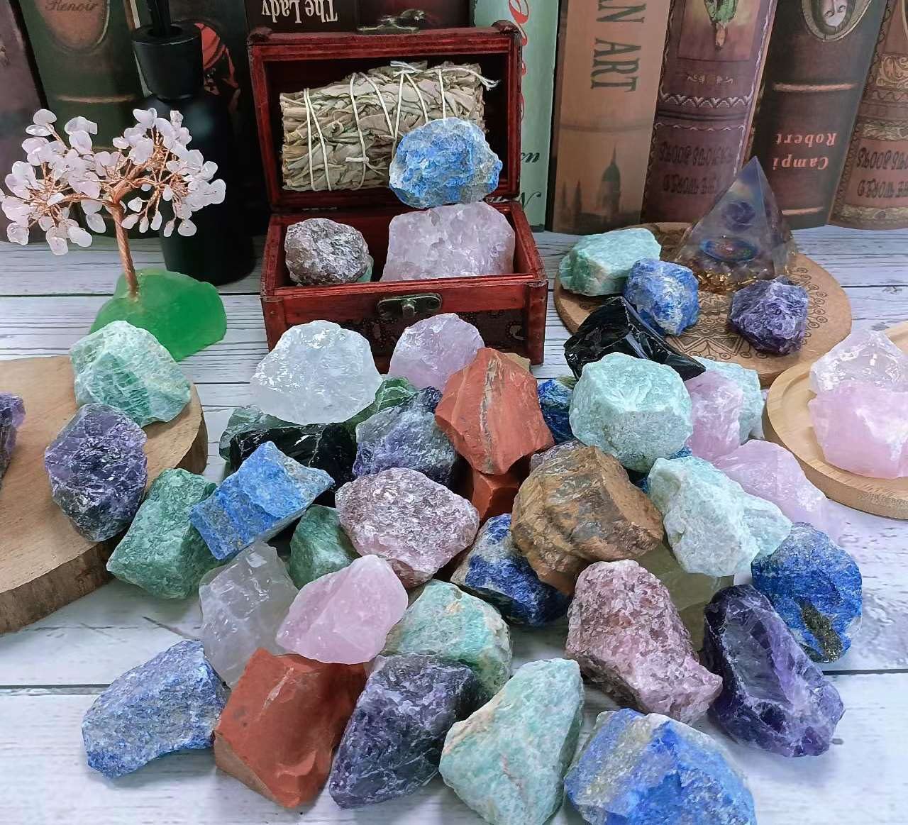 LAIDANLA Rainbow Moonstone 1lb 2" Natural Rough Stones Crystal Large Raw Crystals Bulk Healing Gemstones for Reiki Healing Tumbling Fountain Rocks Wire Wrapping Decoration Cabbing Lapidary