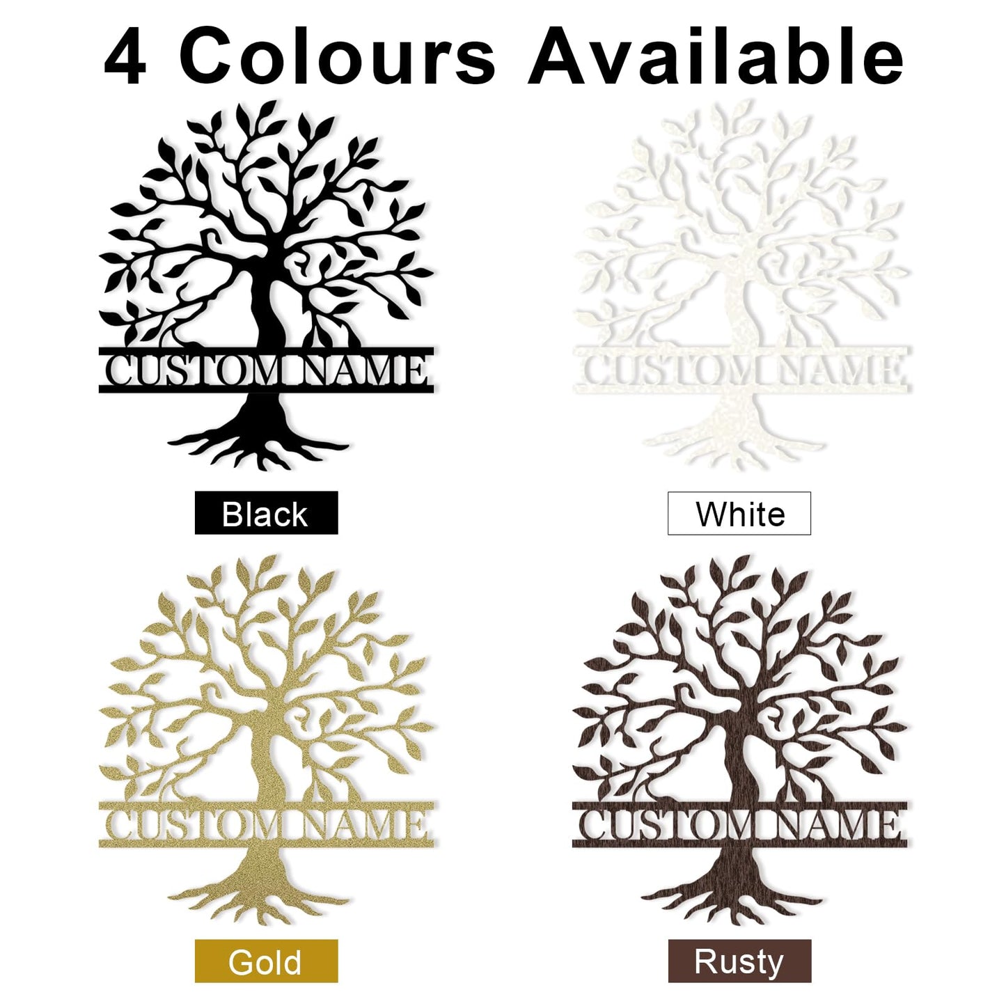 Custom Tree of Life Family Metal Signs, Personalized Tree of Life Wall Decor, Outdoor Yard Decor, Family Sign Wall Decor, Monogram Metal Sign, Custom Tree Yard Sign, Home Decor for Living Room