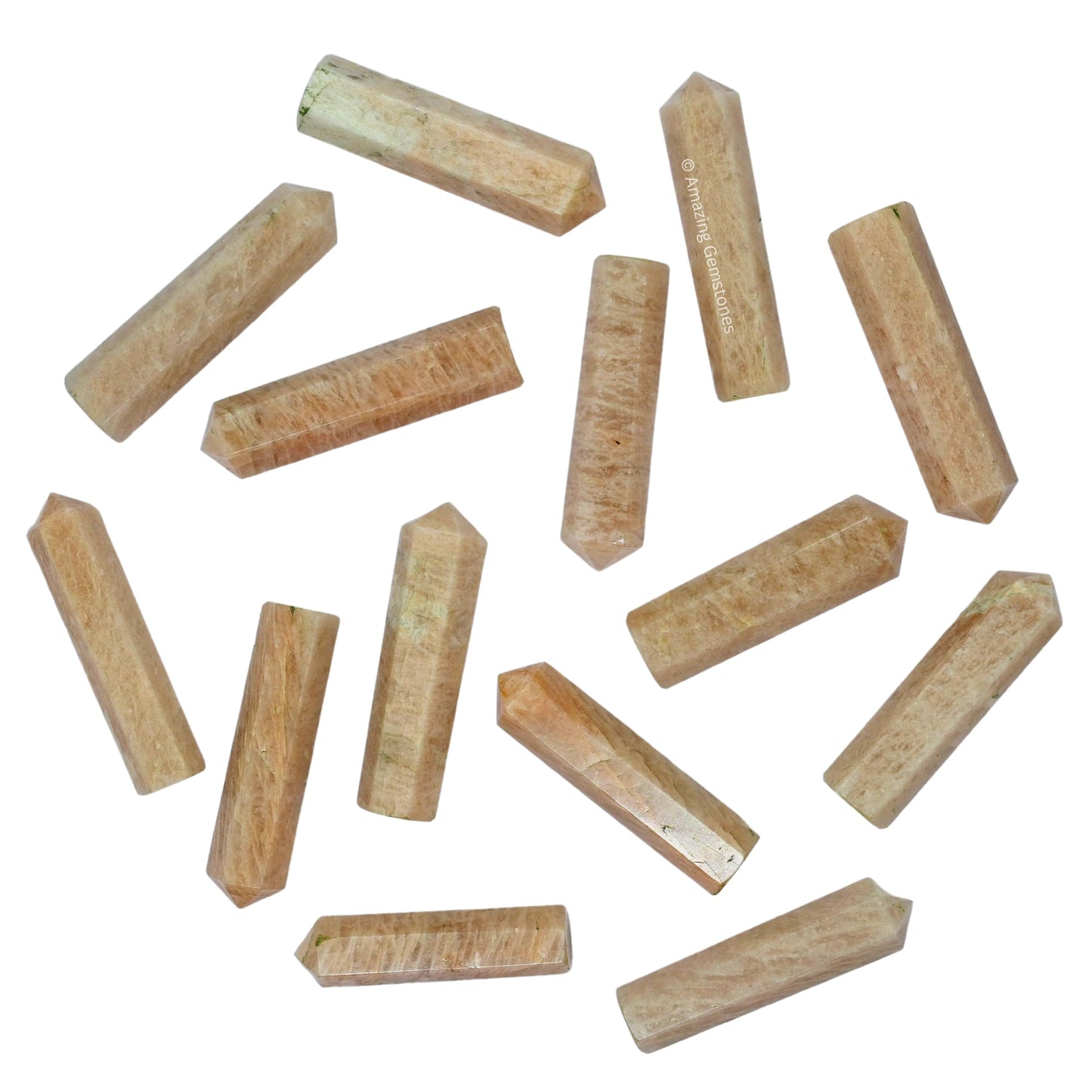 Amazing Gemstone Cream Moonstone Crystal Points Bulk Healing Crystals - Pack of 3 Single Terminated Healing Wand Point Bulk Crystals for Crafts, Crystal Grid, DIY Work - - Beginners Gift