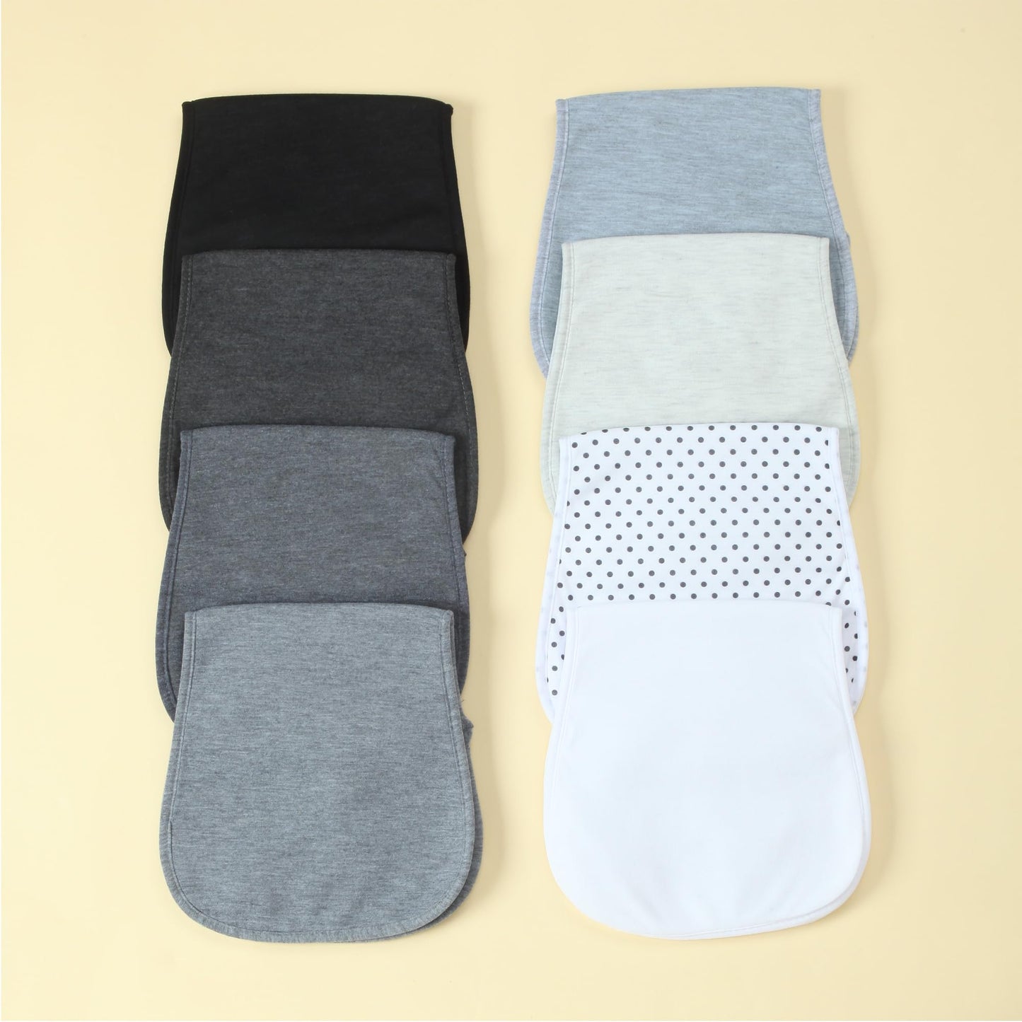 Benoxine Waterproof Baby Burp Cloths 8-Pack - 4-Layer Super Absorbent Fabric, Extra Soft Plush Spit Up Rags for Newborns Infants, Unisex for Baby Boy Girl, Milk Spit Up Infant Towels