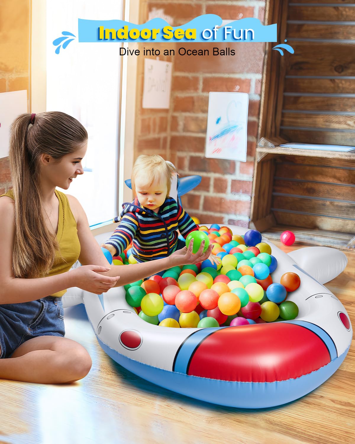 Kiddie Pool for Toddlers, Splash Pad for Kids Ages 4-8, 68" Inflatable 3-in-1 Swimming Pool for Kids, Backyard and Outside Sprinkler Play Mat Wading Pool for 3 4 5 6 Year Old