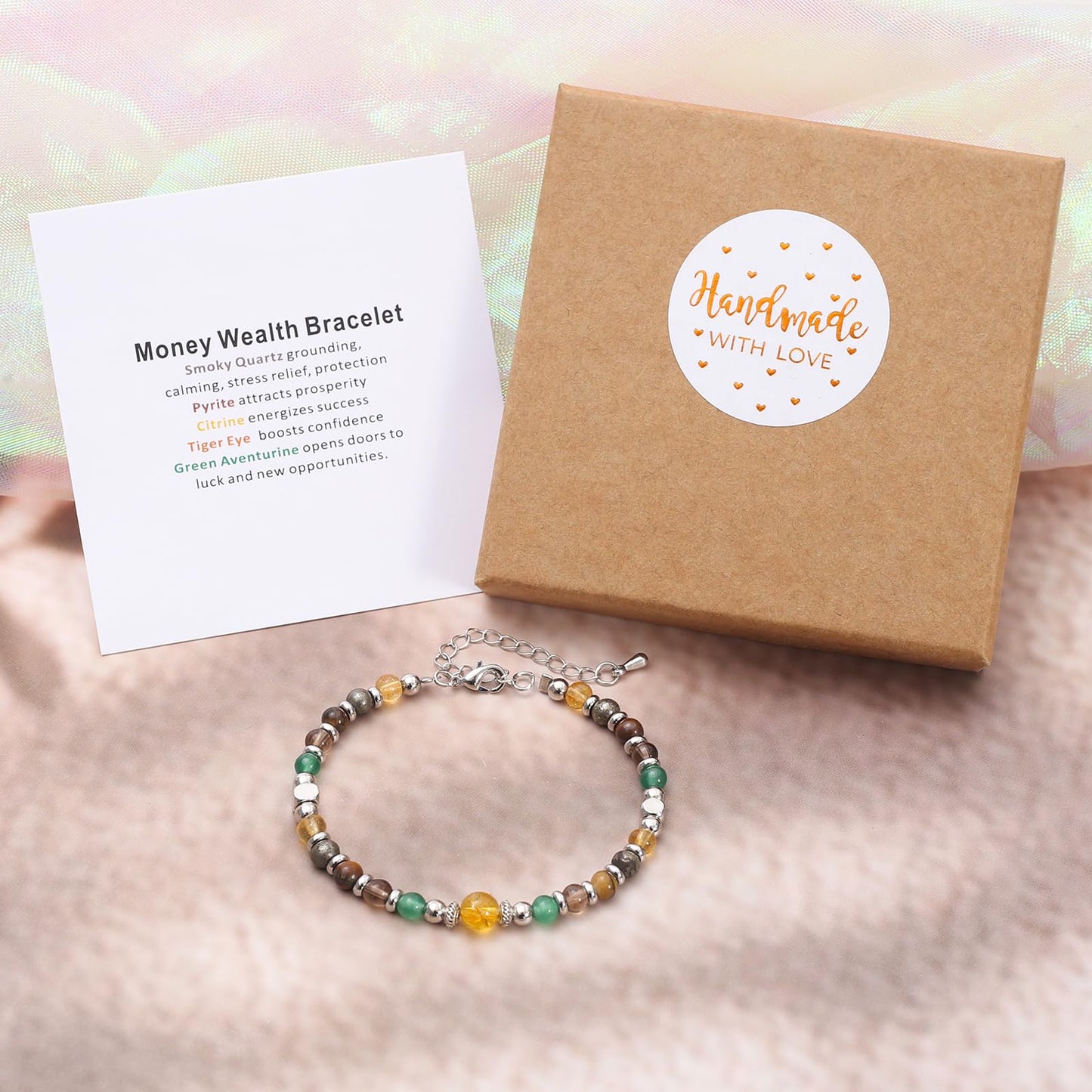 MTJAHPS Protection Bracelet, empath protection, black obsidian Crystals and Healing Stones Bracelet for Women ,Luck ,Anxiety and Stress Clam Bracelet