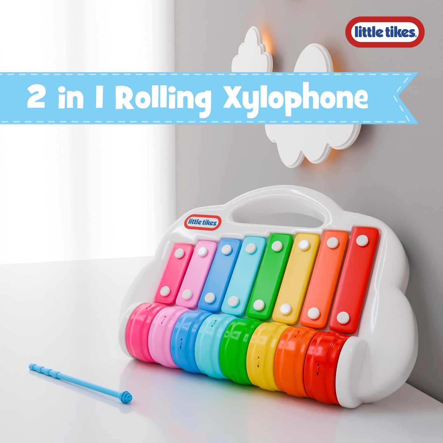 Lollipop Little Tikes 2 in 1 Xylophone Toy for Toddlers, Spin to Play Different Tunes - Toddler Music Fun