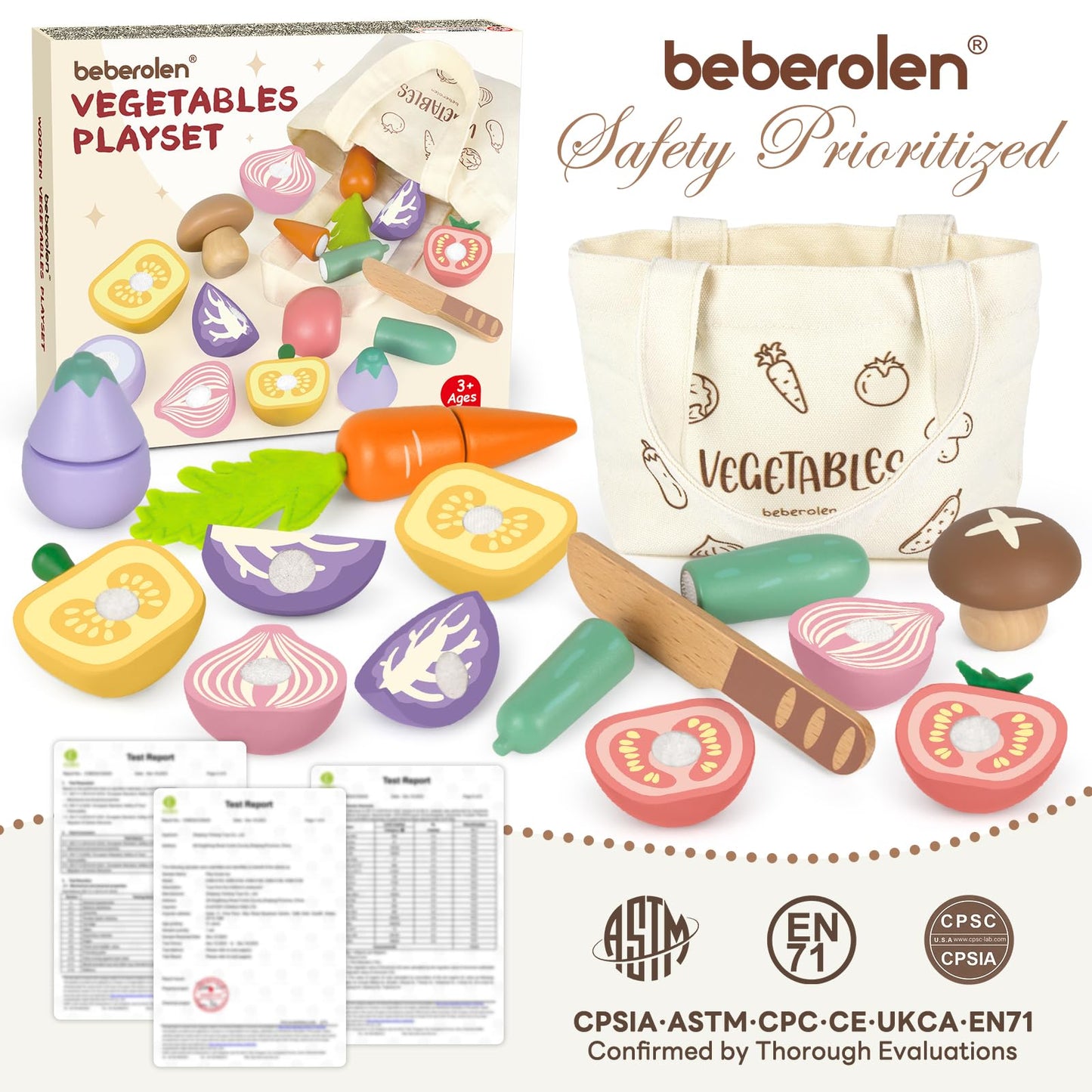 Play Food Sets for Kids Kitchen Wooden Food Toys for 3 Year Old Girl Boy Toddler Cutting Pretend Play Set Learning Toys Birthday Gift 1 2 3 Year Old Vegetables
