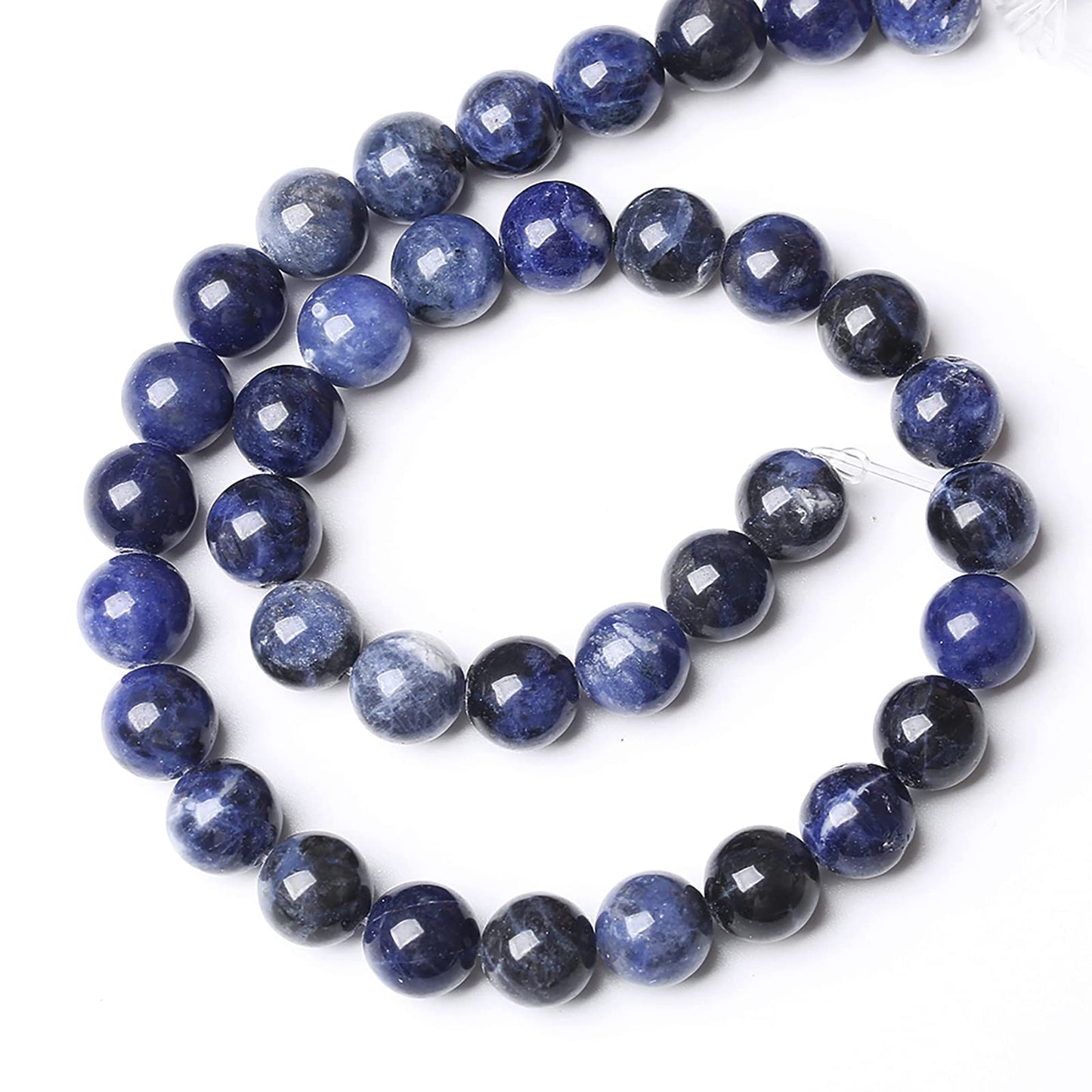 36Pcs 10mm Natural Dark Blue Sodalite Stone Beads Round Loose Spacer Beads for Jewelry Making DIY Bracelet Assortments 1 Strand (10mm, Natural Blue Sodalite)