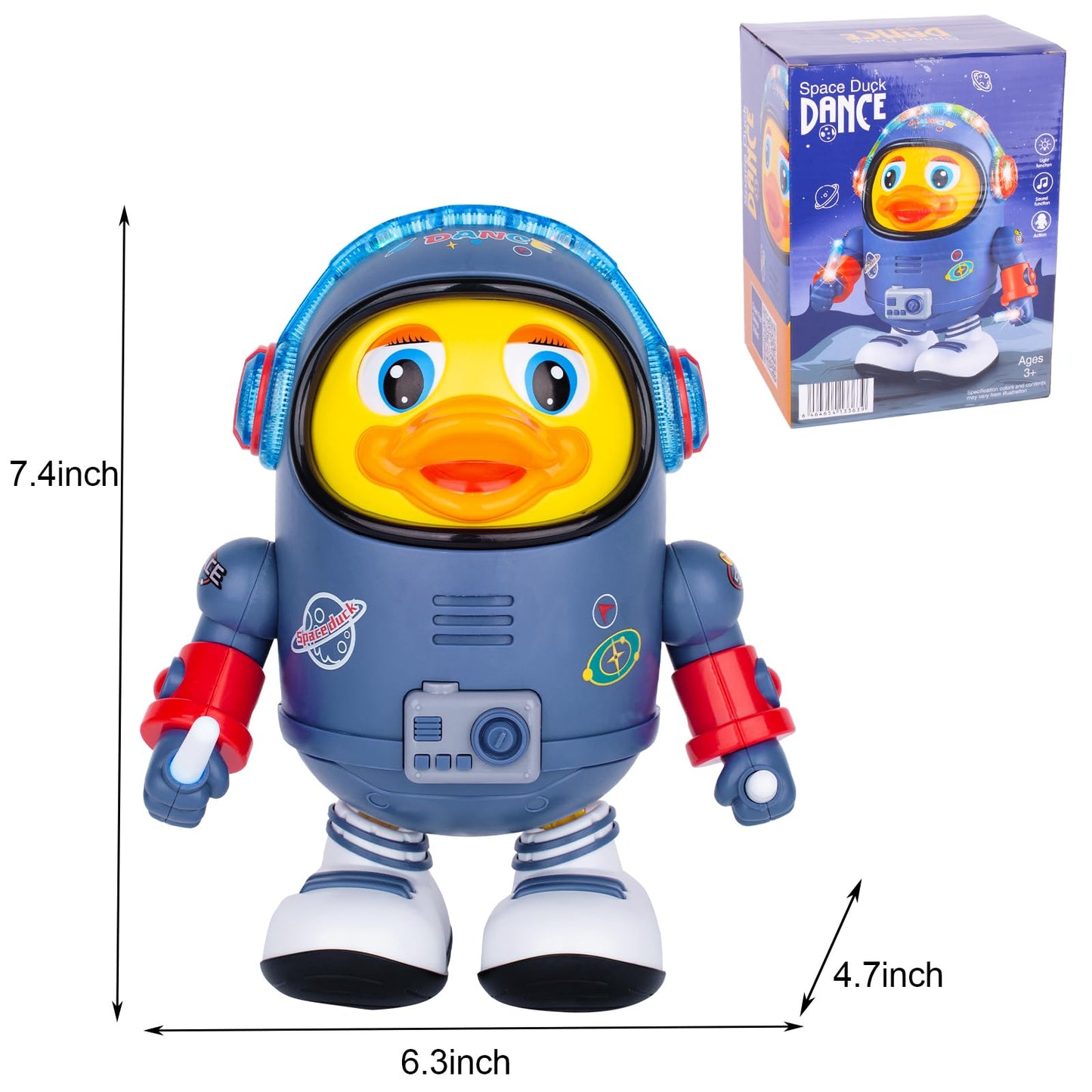 ZHMY Baby Toys, Electric Space Duck, Electric Music Toy,Electric Toys with Lights and Sounds, Moving Walking Dancing Toys for Toddler (Space Duck)