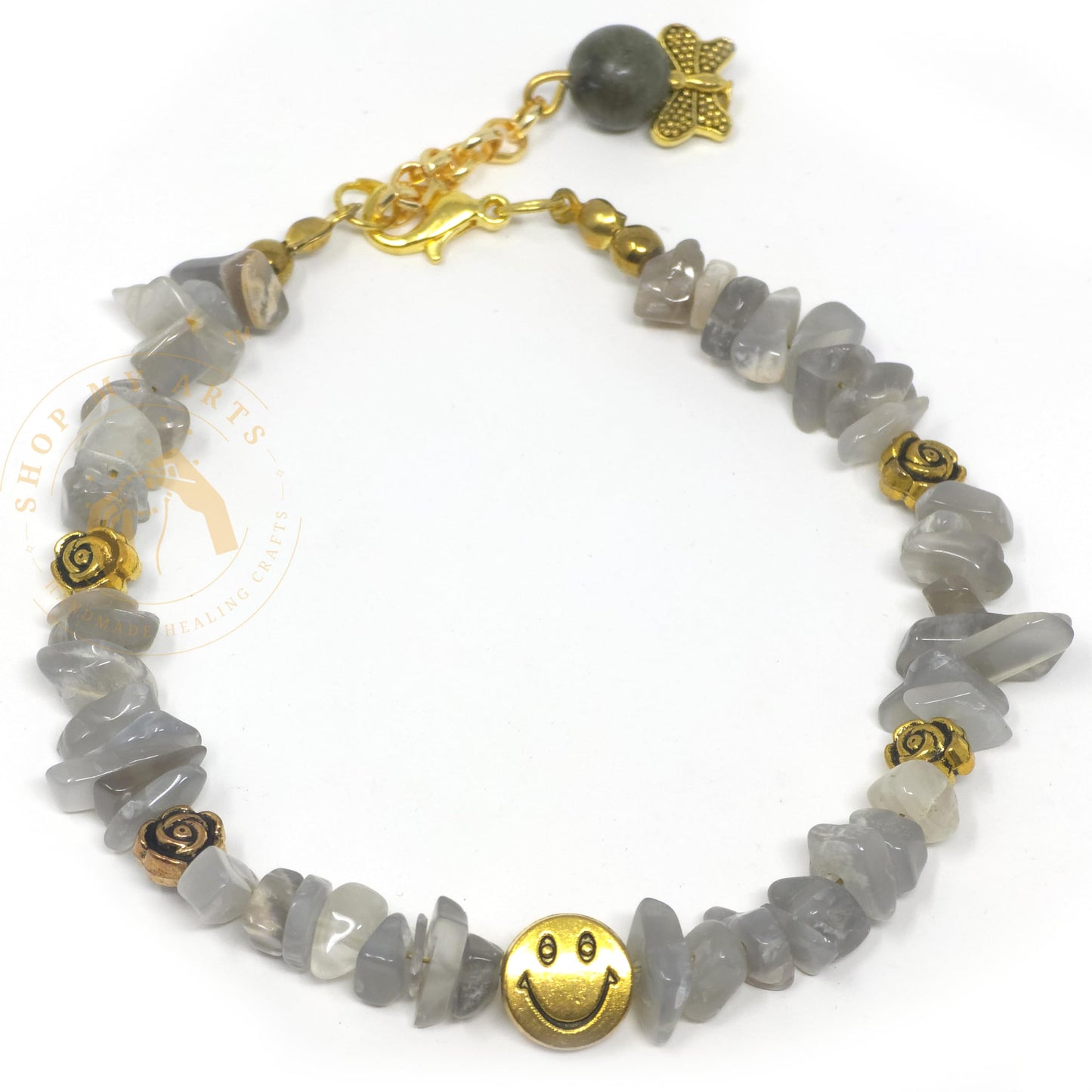 Shop My Arts Grey Moonstone Bracelet for Women - Birthday Gifts for Women Mom with Authentic Crystals and Healing Stones