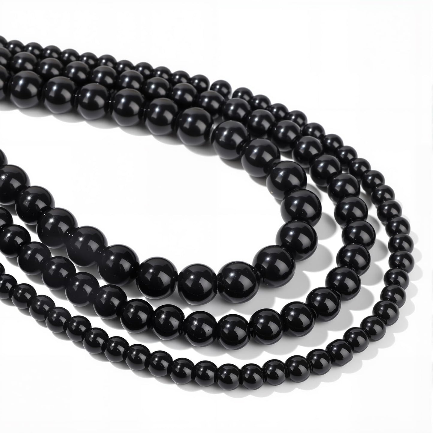 40pcs 10mm Natural Black Tourmaline Gemstone Beads Healing Crystal Round Loose Stone Beads for Jewelry Making, Crystal Stone Beads for Bracelets Necklace Earrings Making