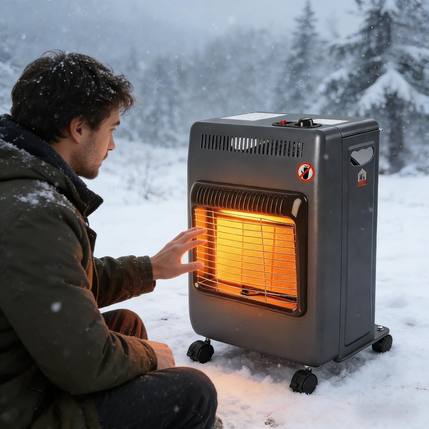 Foldable Propane Patio Heater, Outdoor 18000BTU Gas Radiant Heater, Propane Heaters for Indoor, Outside