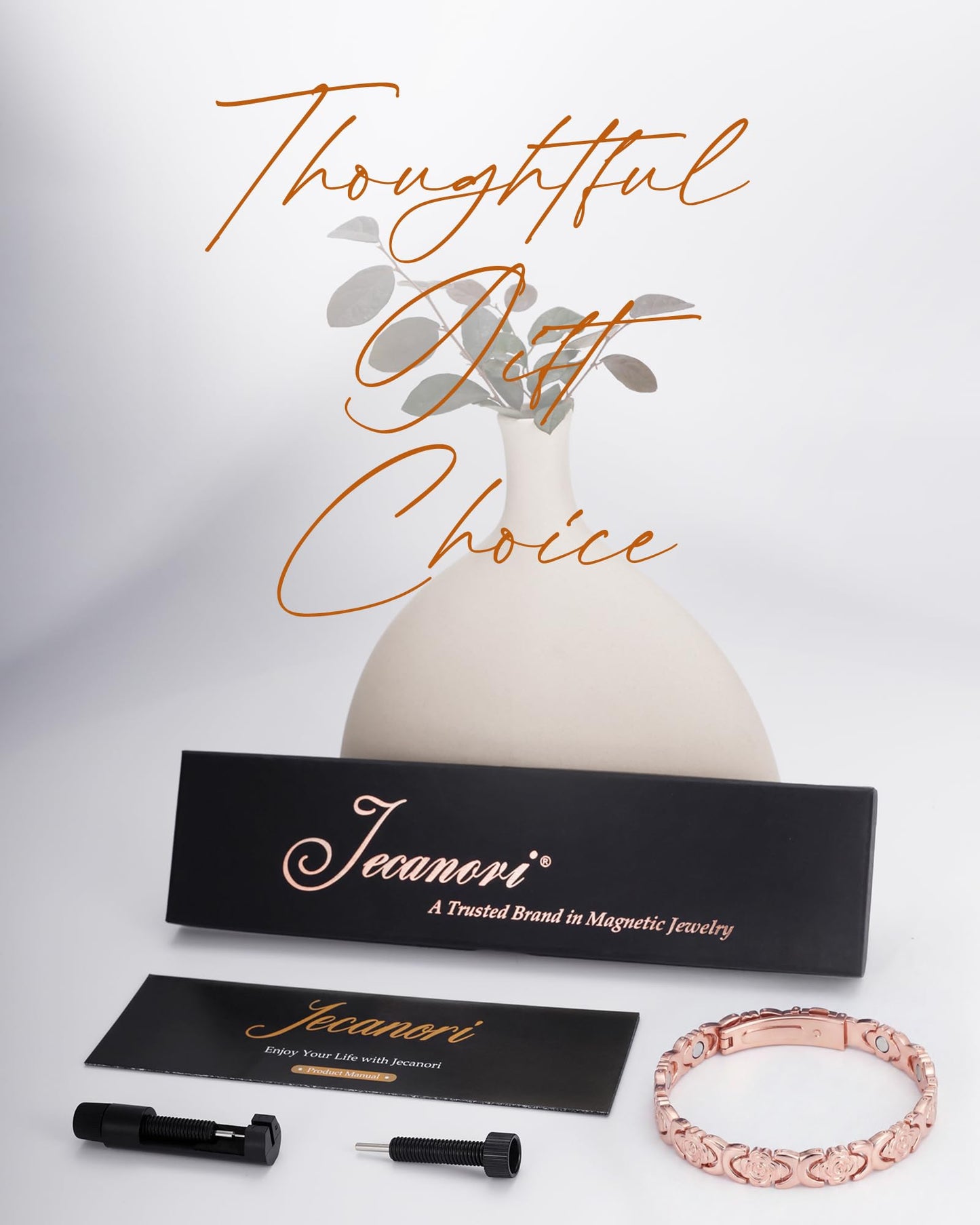 Jecanori Flower Copper Bracelets for Women, Effective Magnetic Therapy Bracelet for Women, Adjustable Copper Jewelry Gift