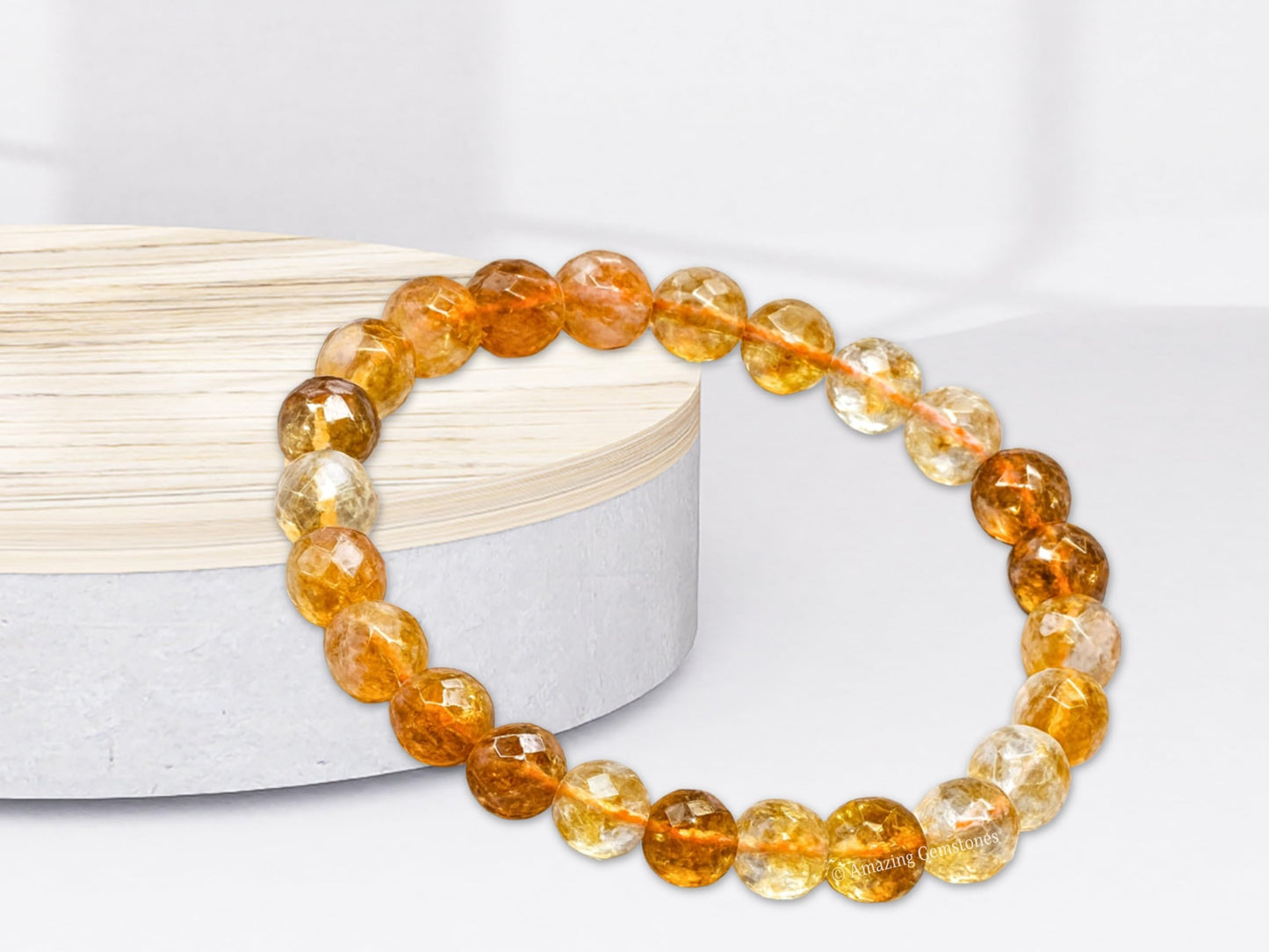 Amazing Gemstone Citrine Bracelet for Women - Chakra Mens Bracelet Protection Crystals and Healing Stones - Blessing Bracelet Spiritual Meditation Gift Christmas Stocking Stuffers