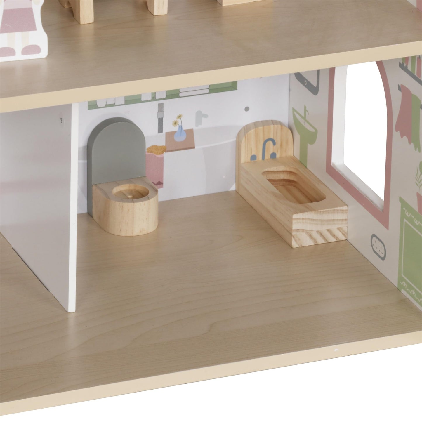 Wooden Pink Doll House for Girls with Balcony,DIY Pretend Dolls Play House Toy, Kids Dollhouses Toys with 12 PCS Furniture Accessories,Birthday Gifts for Boys Girls Ages 3+