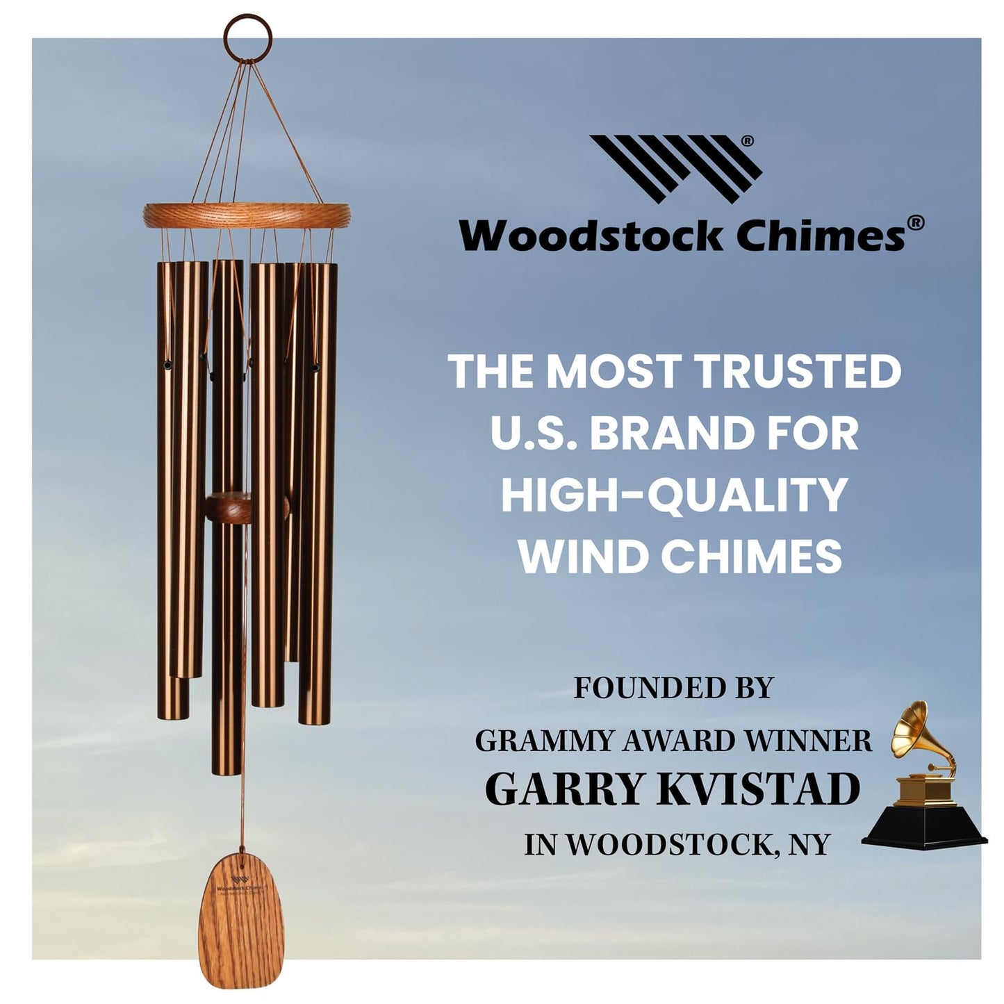 Woodstock Wind Chimes Amazing Grace Chime Medium (24'') Bronze Wind Chime Inspirational and Memorial Gifts Wind Chimes for Outside Patio Home or Garden Decor