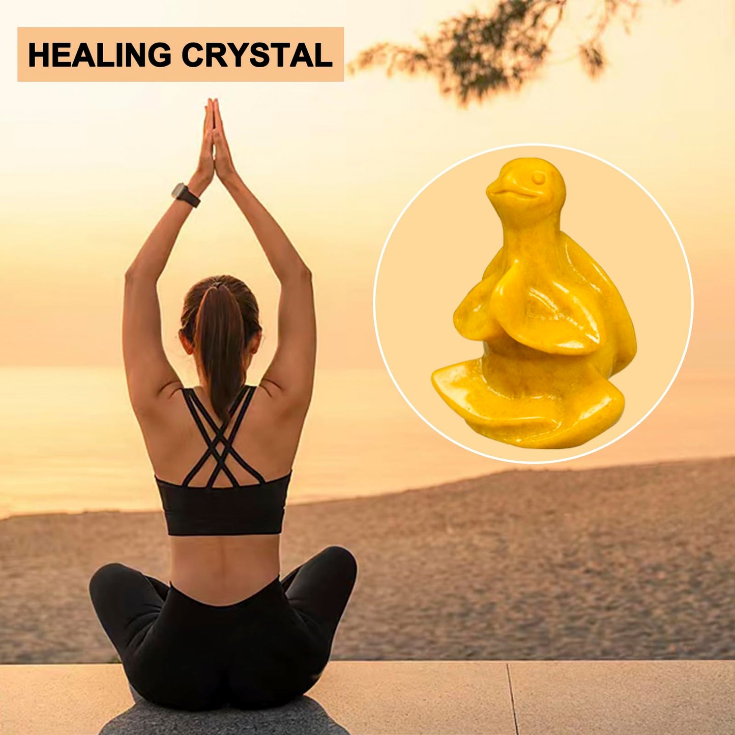 QLRSUXN Gold Stone Sea Turtle Meditation Crystal Yoga Sculpture,Hand Carved Healing Figurine Spiritual Decor Chakra Balancing Gift,Zen Statue for Home Office Decorations