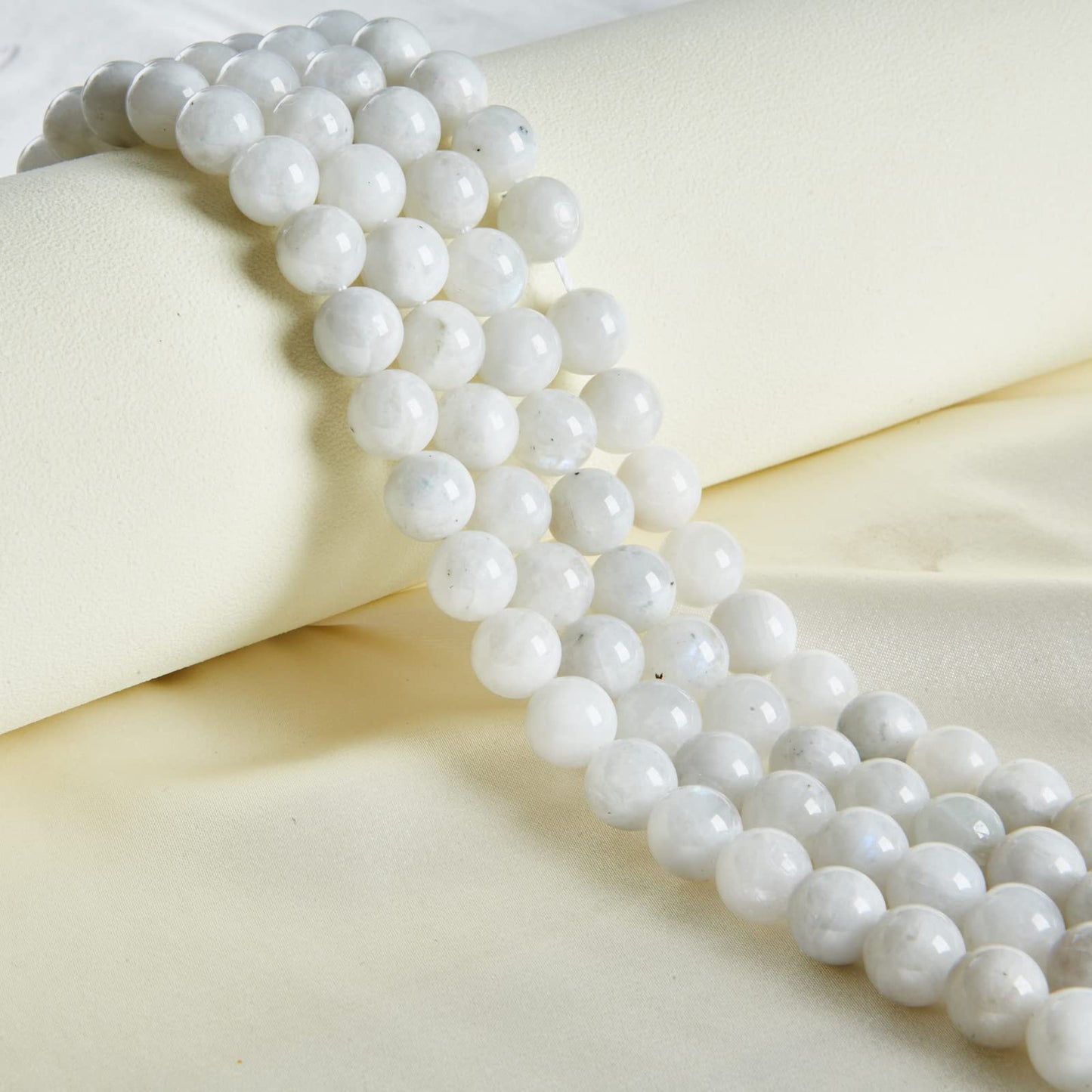60pcs 6mm Moonstone Beads Natural Gemstone Beads Round Loose Beads for Jewelry Making