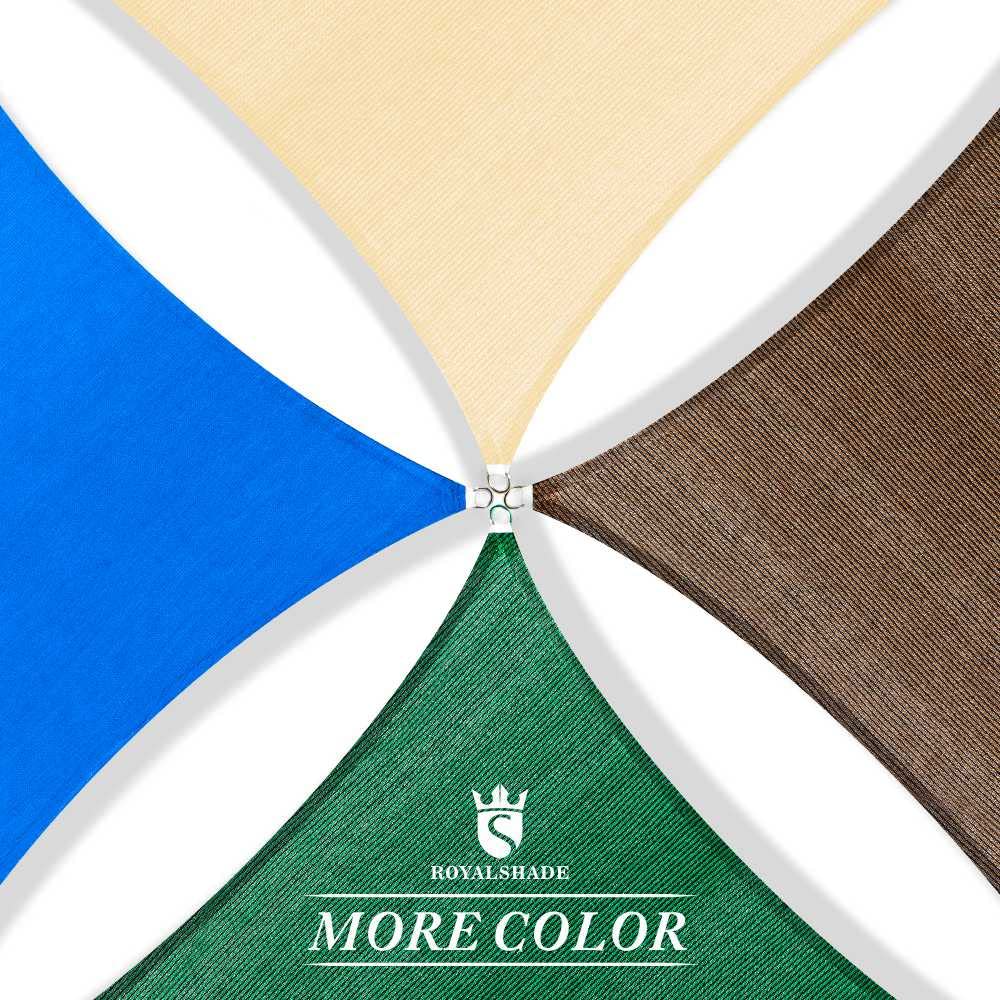 Royal Shade 12' x 20' Beige Rectangle Sun Shade Sail Canopy Outdoor Patio Fabric Screen Awning RTAPR1220 - UPF50+ 95% UV Blockage, Heavy Duty, Water & Air Permeable (We Make Custom Size)