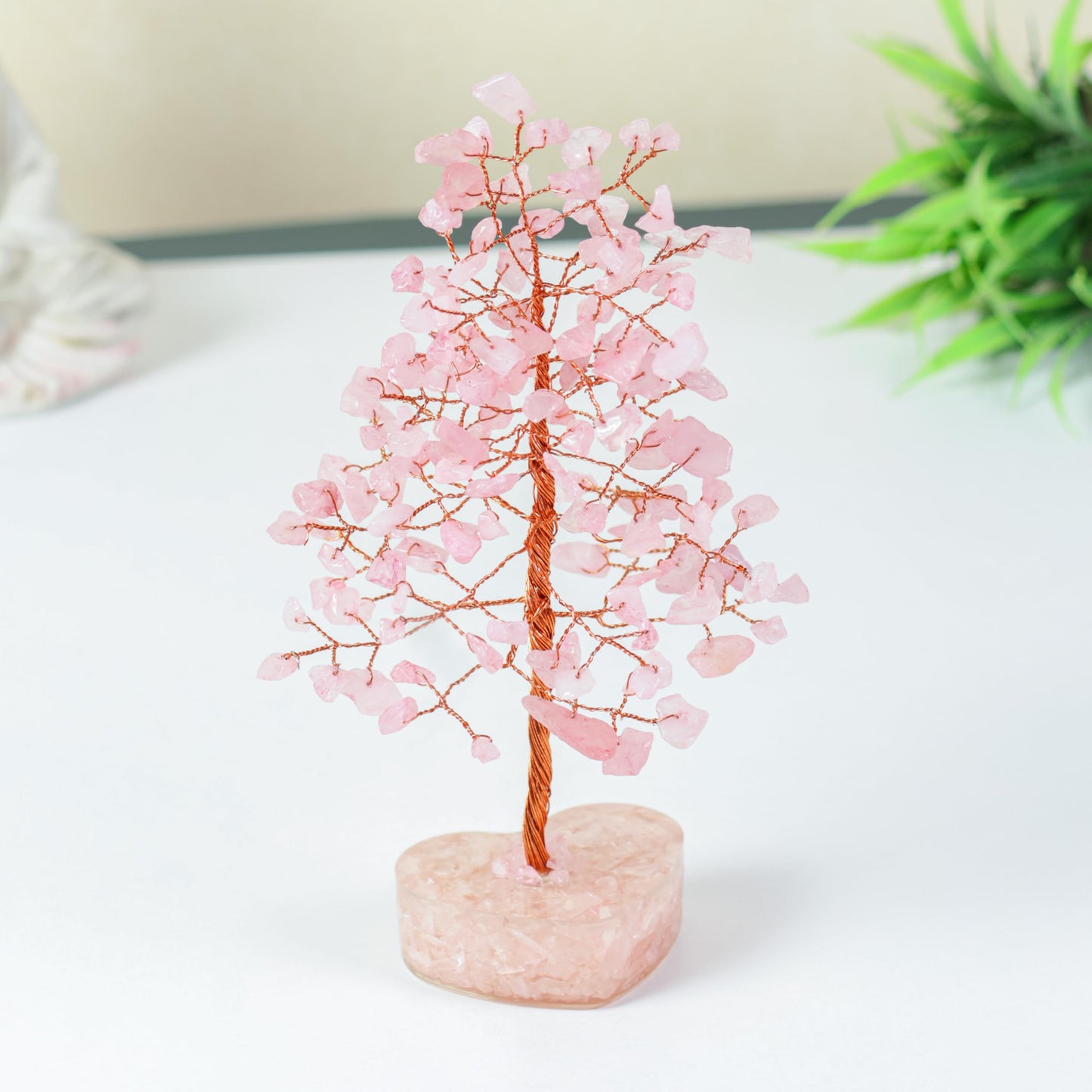 Crocon® Rose Quartz Heart Shape Base Crystal Tree, Birthday Gifts for Women, Healing Crystals Tree of Life, Positive Energy, Good Luck, Home Office Decor Gifts, Gift for Women - Sister Mom & Grandma