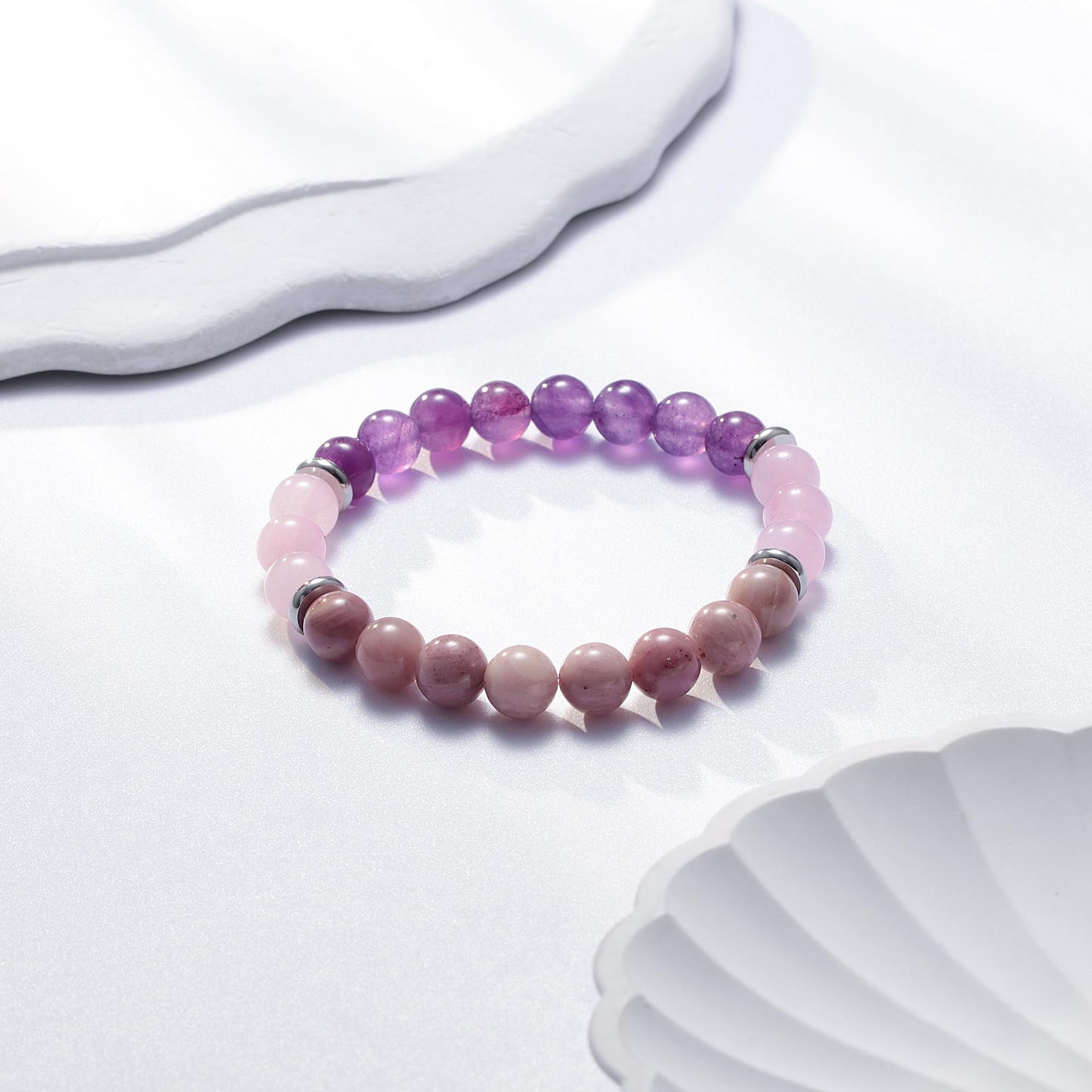 Haoze Healing Bracelets for Women, Anti Anxiety Yoga Beads Stress Relief Healing Thoughts Bracelets Relaxation Gift Aromatherapy Essential Oil Diffuser Lava Bracelet Gifts for Women (Anxiety Relief)