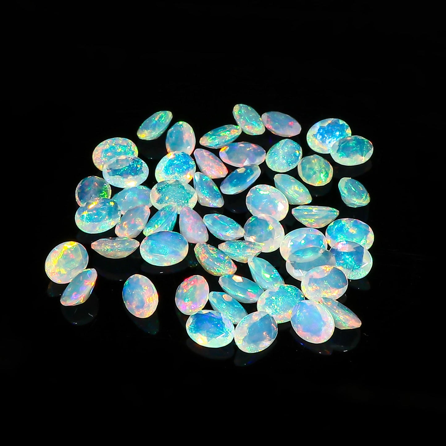 2 Pcs,9X7 MM, AURA GEMS Natural Ethiopian Opal,Briliant Cut, Oval, Shape, Jewelry Making Supply, Chakra Energy Healing Gemstone, Real Crystal, Birthstone, Wholesale deal