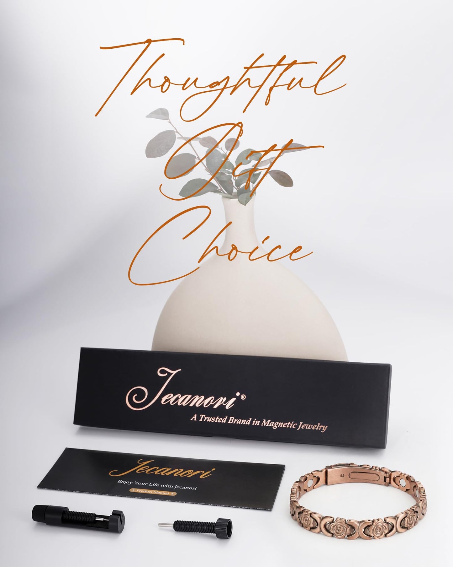 Jecanori Pure Copper Bracelets for Women, Effective Magnetic Therapy Bracelet for Women, Adjustable Copper Jewelry Gift