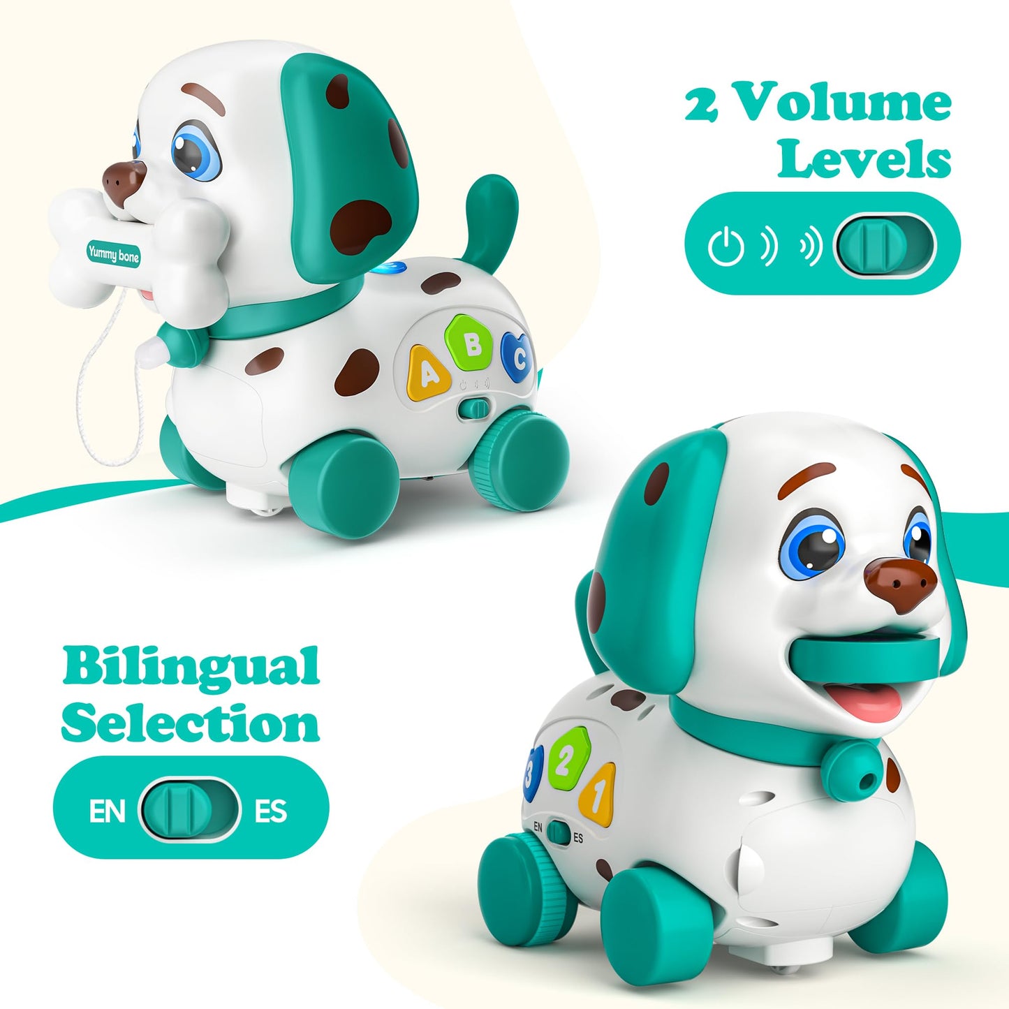 Musical Bilingual Toys for 1 Year Old Boy Gifts, Educational Baby Toys 6-12-18 Months, 1st Birthday Boy Gifts for 1 Year Old Girl Presents, Learning Puppy for Toddlers