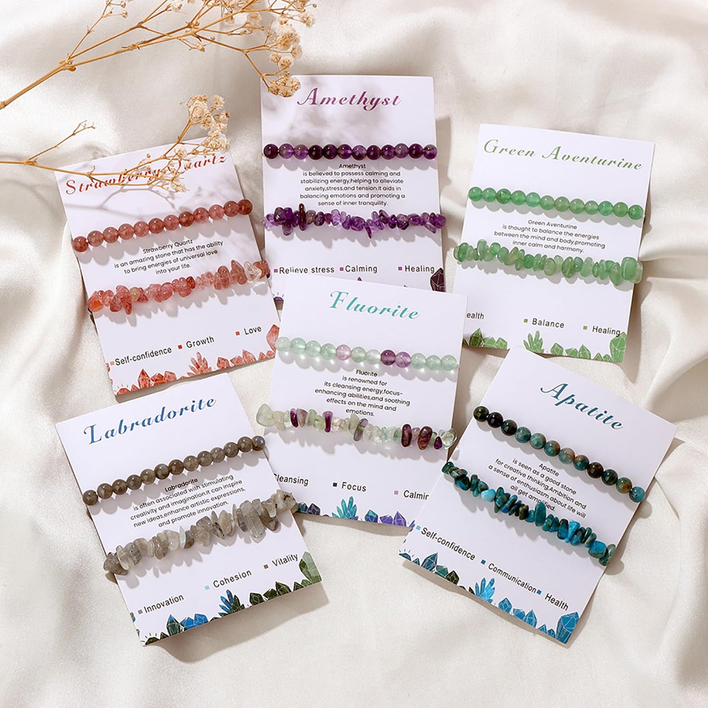 Amethyst Bracelets for Women 2Pcs 6mm Natural Stone Bracelet Crystal Beaded Bracelet Amethyst Jewelry Healing Bracelet for Women