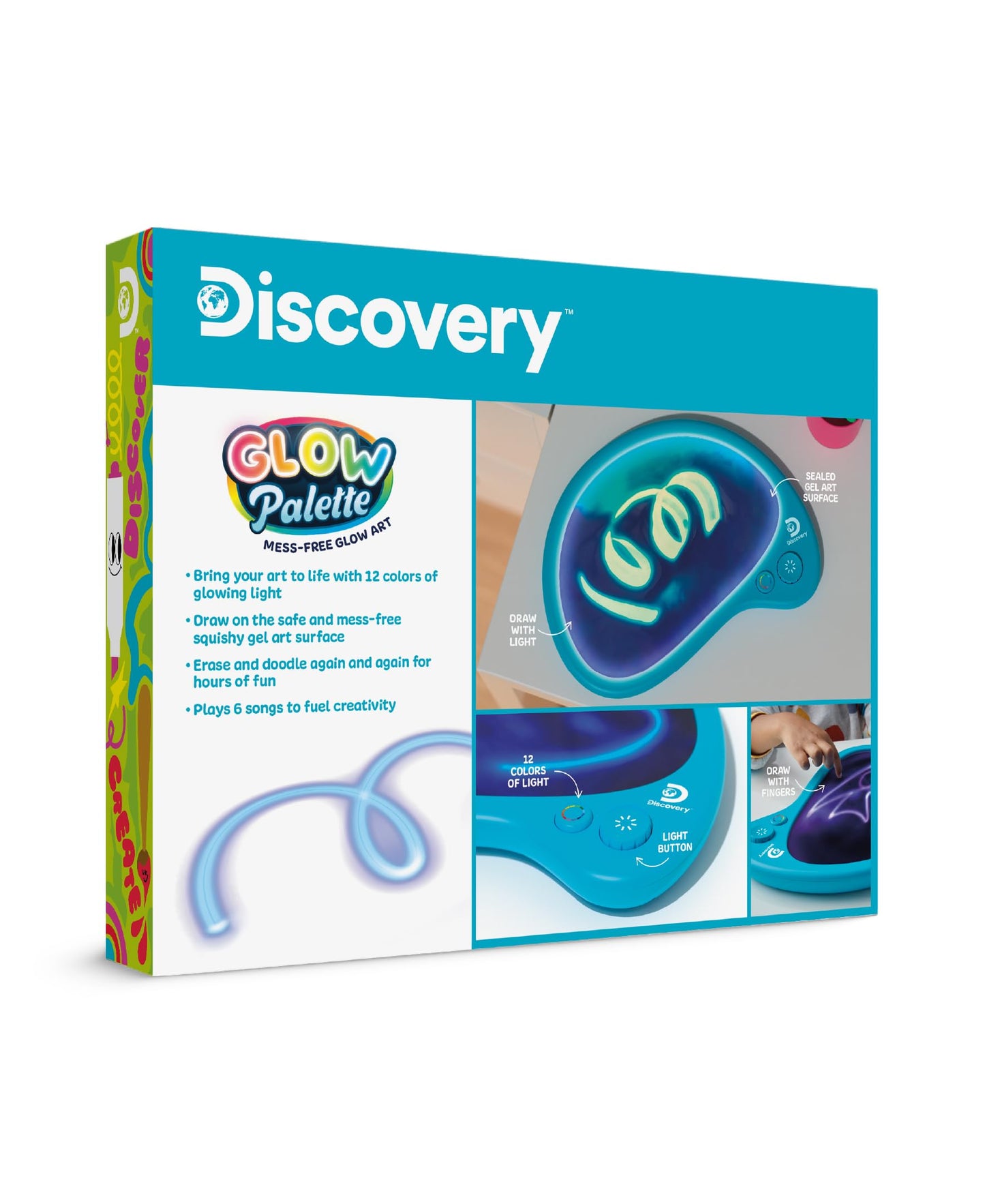 Discovery™ Mess-Free Glow Palette - Interactive Light-Up Art Pad with 12 Colors & Musical Play| Painting & Drawing Tablet| Travel Art Activity Kit| Arts & Crafts Toy for Kids Boys Girls Ages 4+