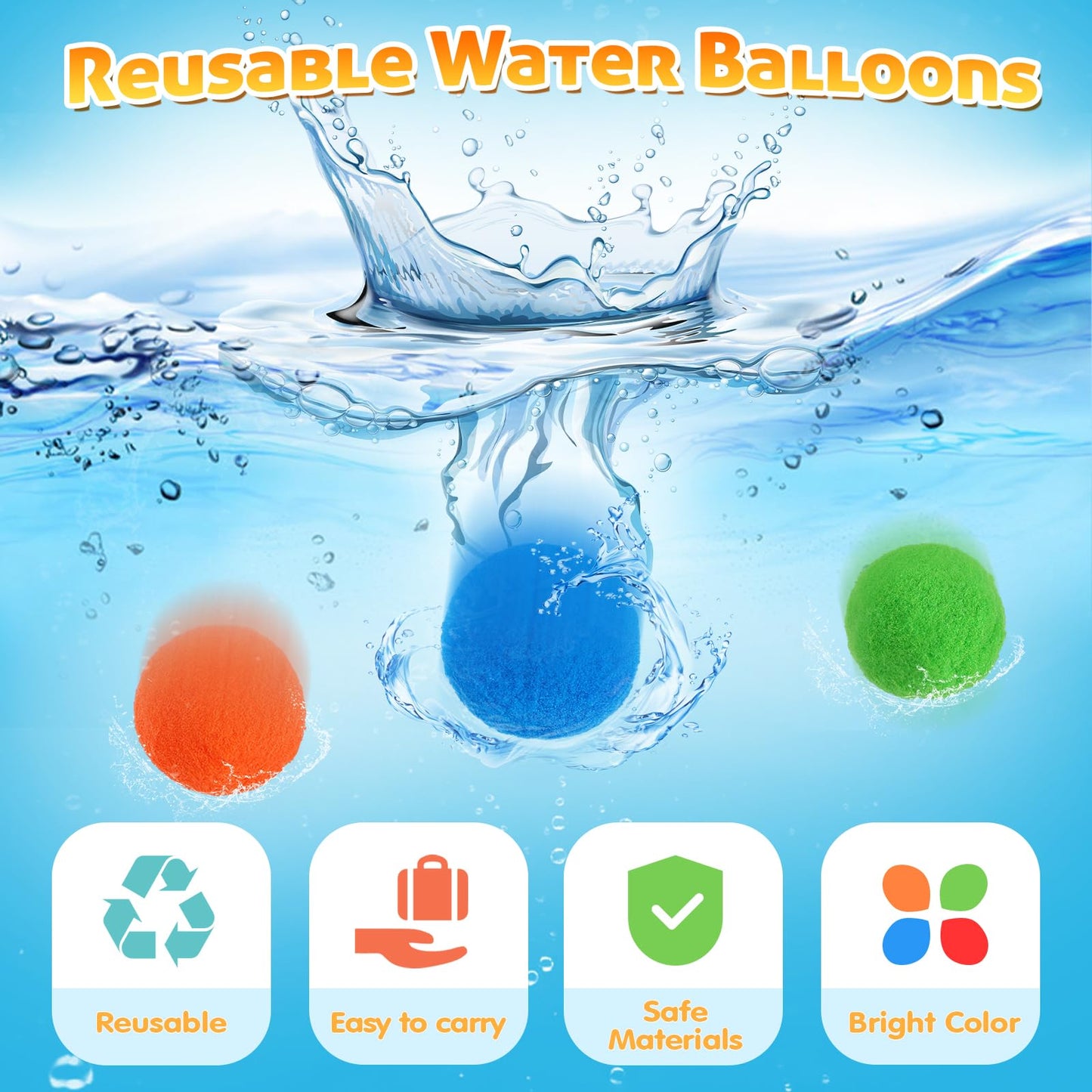 AOSPHYS 25Pcs Reusable Water Balloons with 2pcs Bow and Arrow for Kids, Pool Beach Water Fight Equipment for Boys and Girls, Outdoor Summer Toys for Kids Ages 3-12
