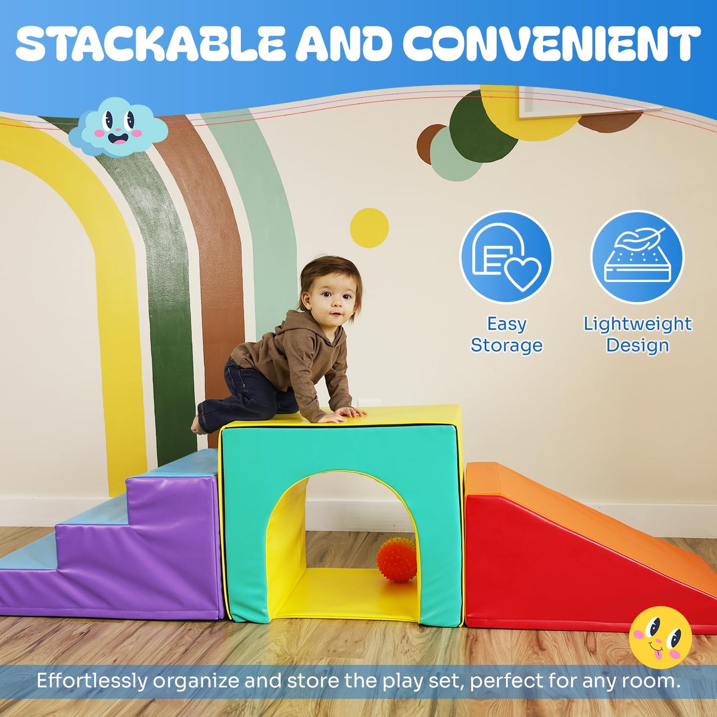 New Bounce Toddler Climbing Toys - Soft Play Set for Kids - Foam Climbing Blocks - Safe Soft Gym Equipment - Great for All Ages