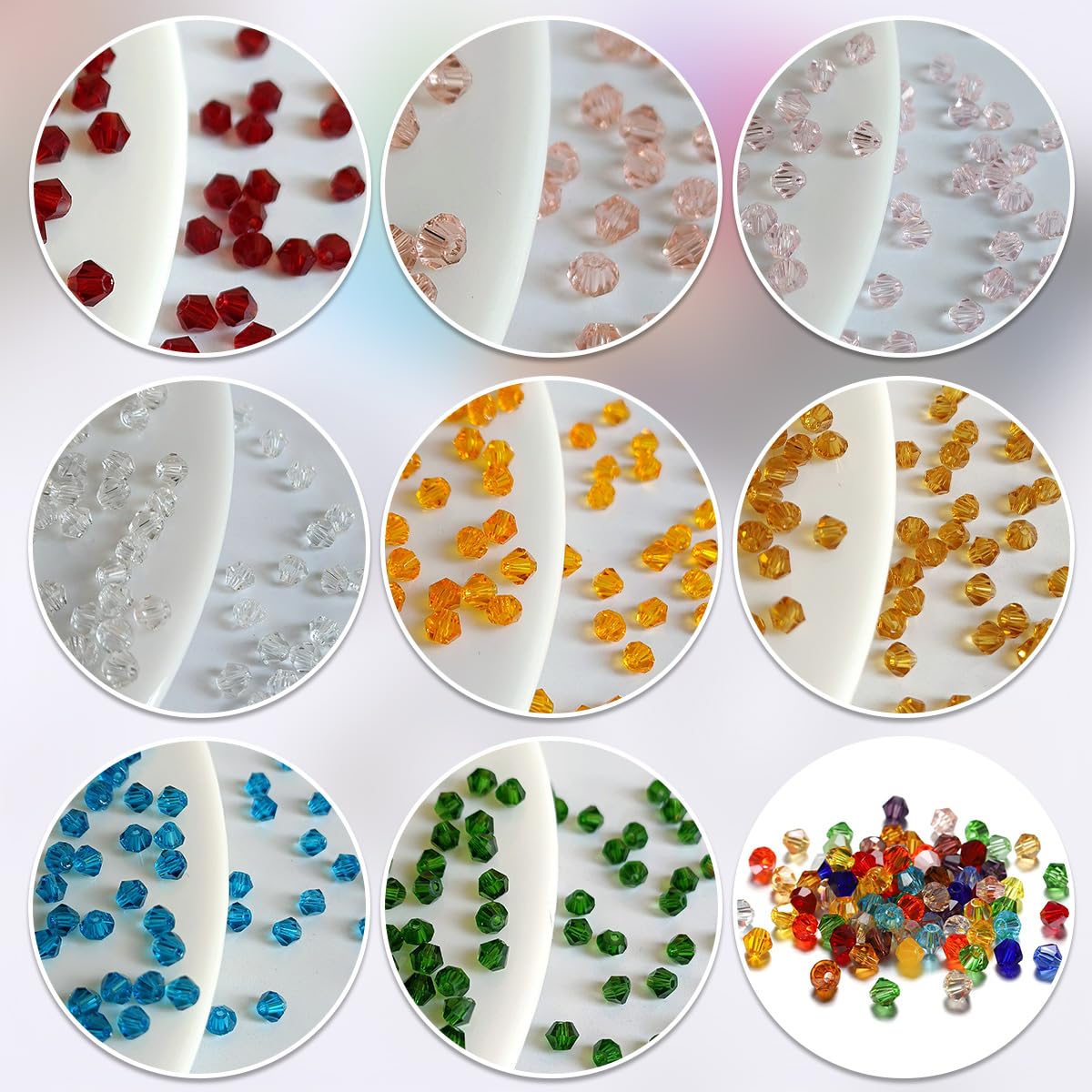 2800pcs Electroplated Tapered Crystal Beads Jewelry Making Kit -Sparkly Beads for Bracelet Making Kit 28 Colors 4mm Crystal Glass Beads Bracelet Necklace Making Kit DIY Crafts, Gifts for Adults Women