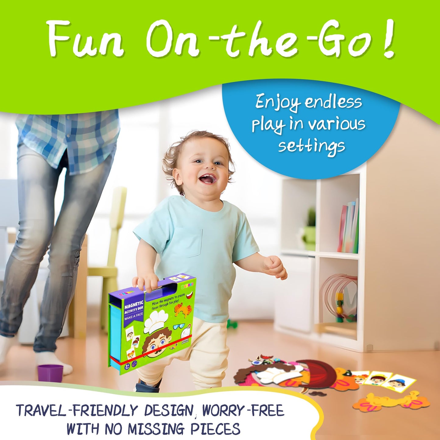 ROHSCE Magnetic Puzzles for Kids- Educational Magnetic Book, Crazy Face Dress-Up Game & Preschool Toddler Learning Activities, Travel-Friendly STEM Toy, Fun Fridge Magnets for Toddlers 1-3 3-12